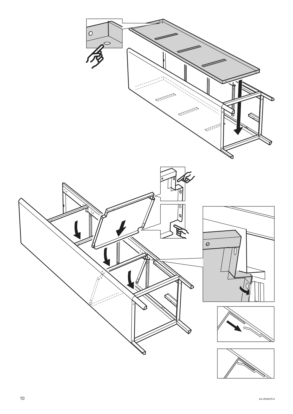 Assembly instructions for IKEA Idasen high cabinet with drawer and doors dark gray | Page 10 - IKEA IDÅSEN high cabinet with drawer and doors 004.963.88