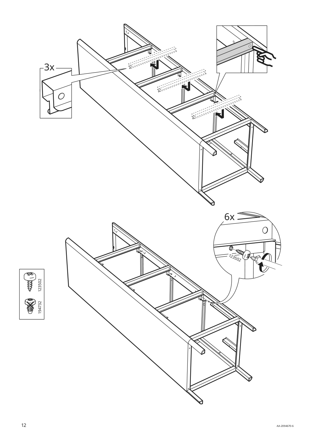 Assembly instructions for IKEA Idasen high cabinet with drawer and doors dark green | Page 12 - IKEA IDÅSEN high cabinet with drawer and doors 104.964.01