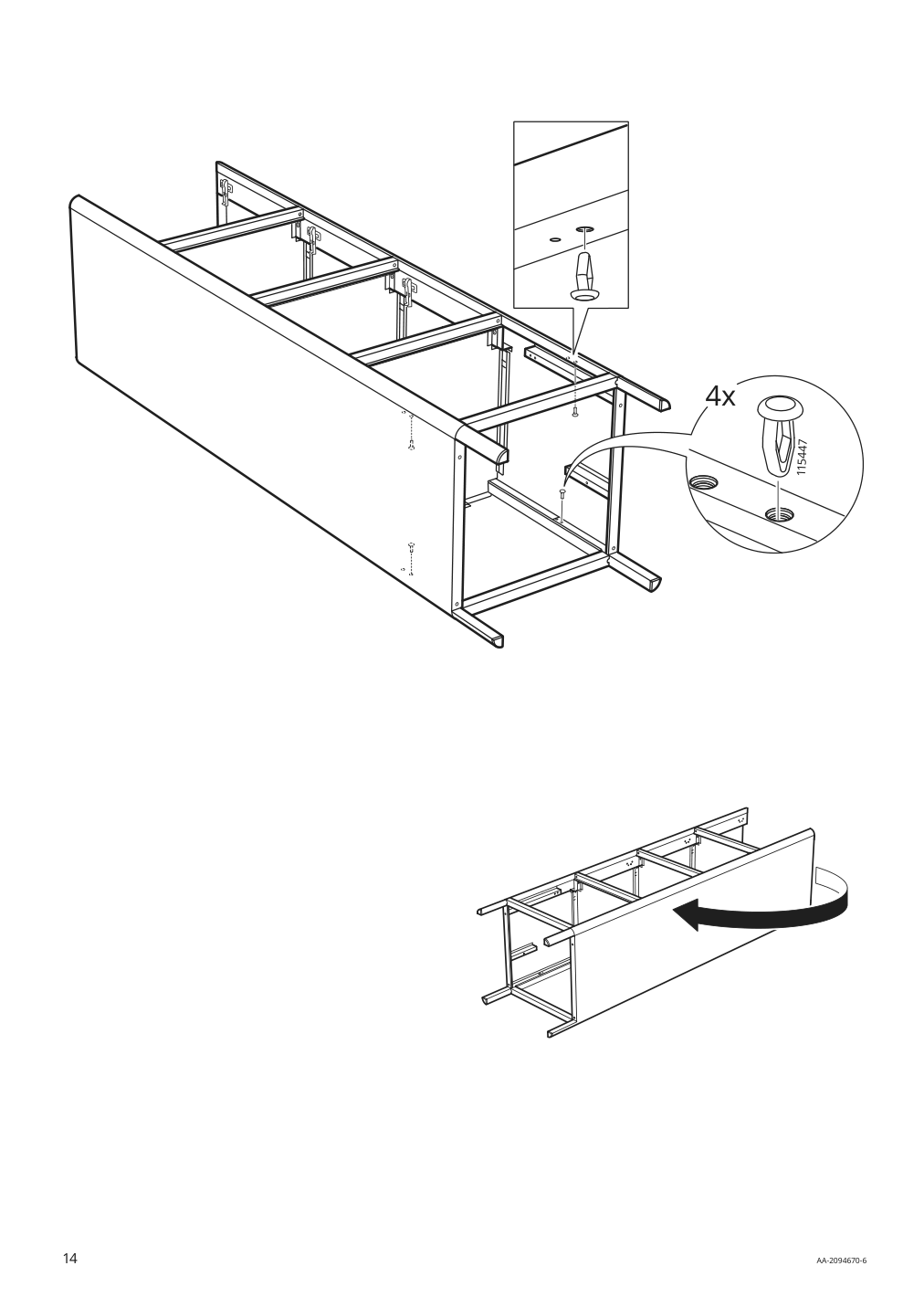 Assembly instructions for IKEA Idasen high cabinet with drawer and doors dark gray | Page 14 - IKEA IDÅSEN high cabinet with drawer and doors 004.963.88