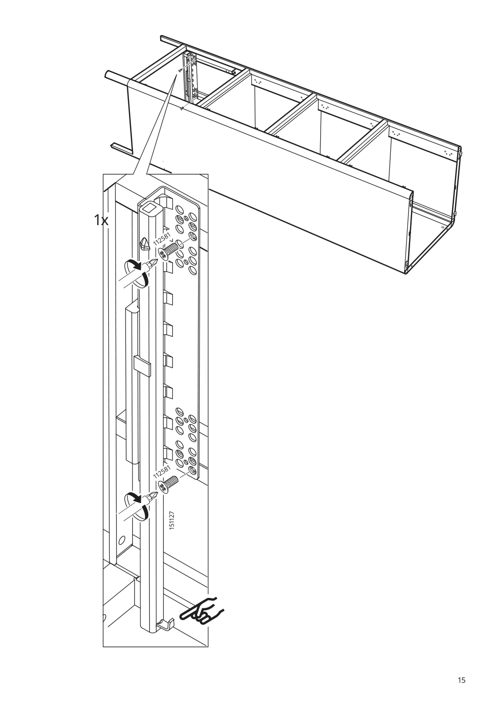 Assembly instructions for IKEA Idasen high cabinet with drawer and doors dark gray | Page 15 - IKEA IDÅSEN high cabinet with drawer and doors 004.963.88