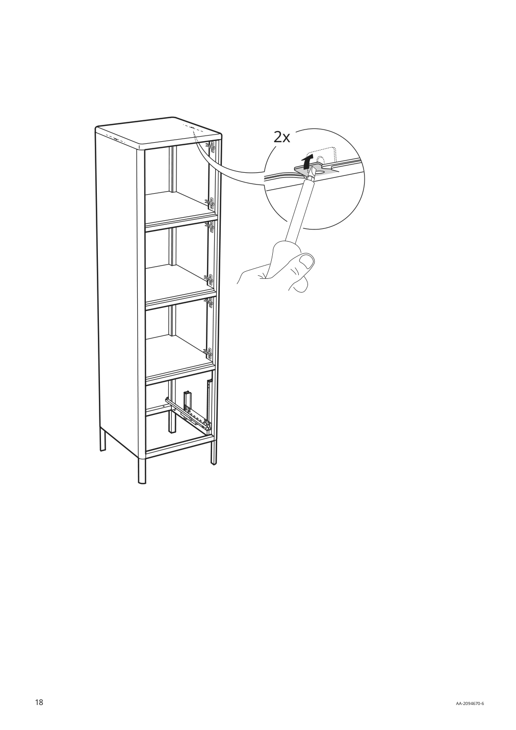 Assembly instructions for IKEA Idasen high cabinet with drawer and doors dark green | Page 18 - IKEA IDÅSEN high cabinet with drawer and doors 104.964.01