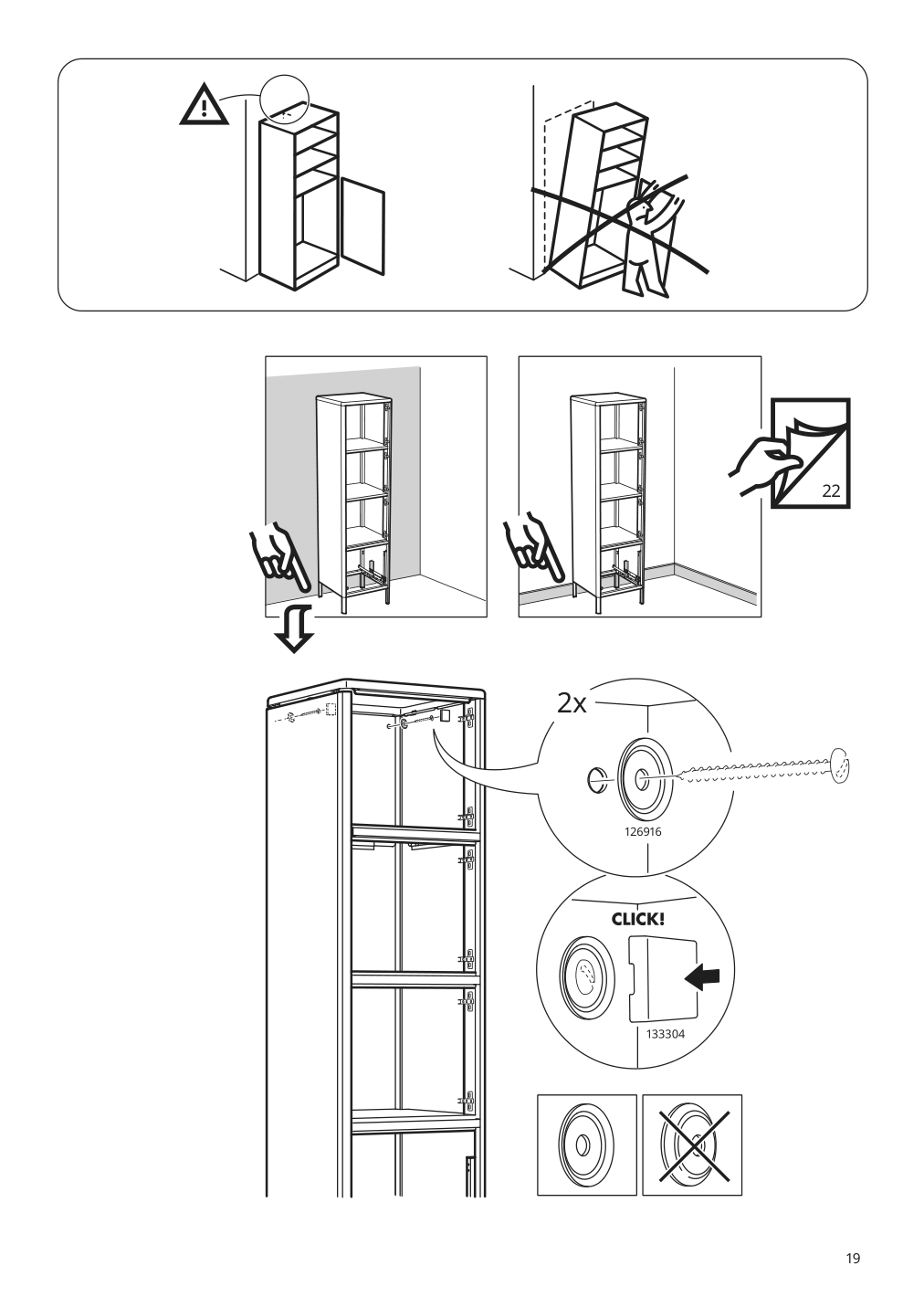 Assembly instructions for IKEA Idasen high cabinet with drawer and doors dark gray | Page 19 - IKEA IDÅSEN high cabinet with drawer and doors 004.963.88