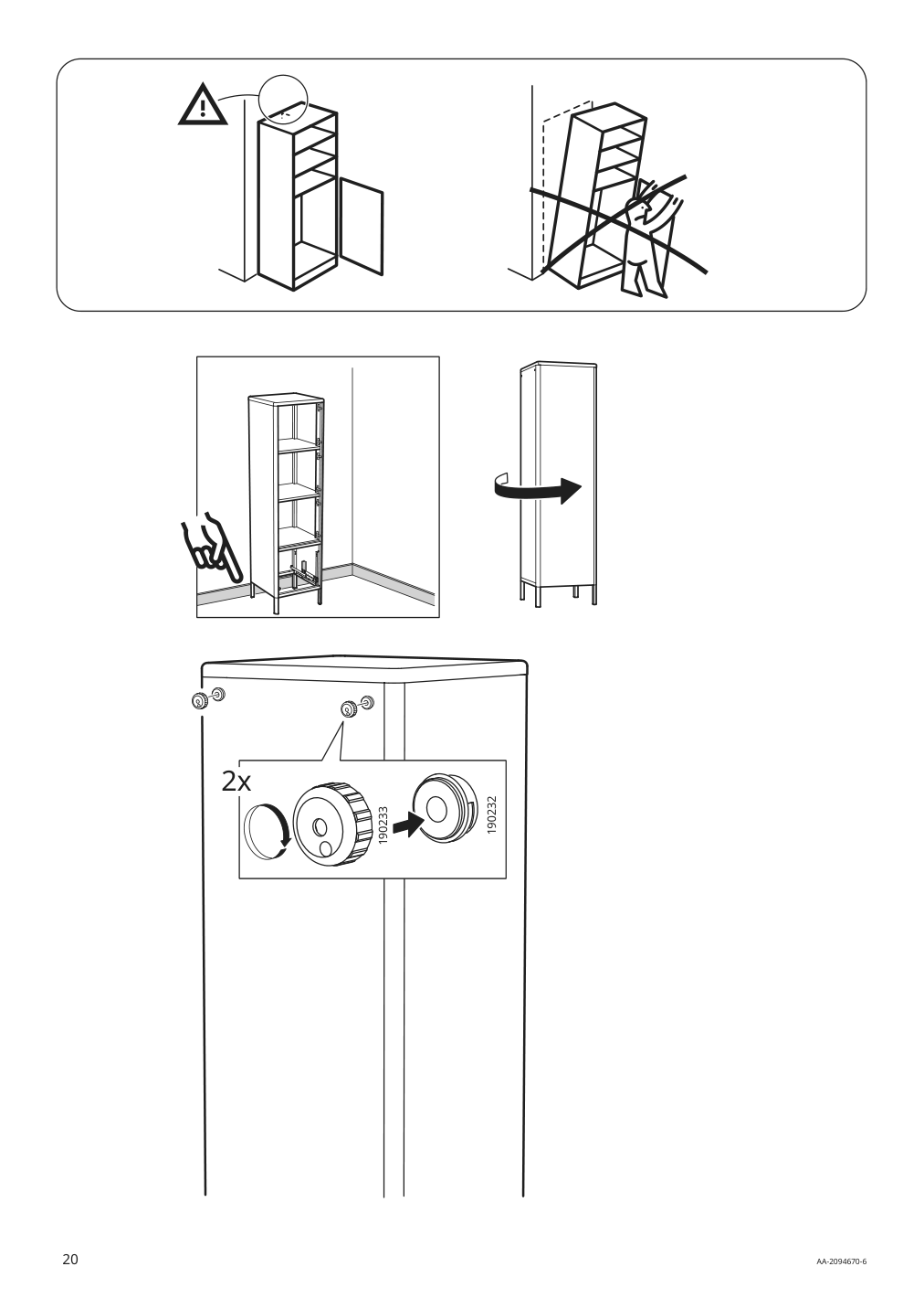 Assembly instructions for IKEA Idasen high cabinet with drawer and doors dark gray | Page 20 - IKEA IDÅSEN high cabinet with drawer and doors 004.963.88