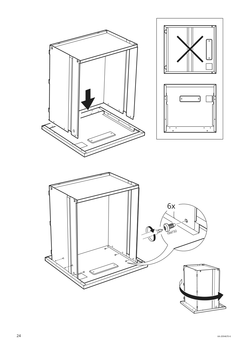 Assembly instructions for IKEA Idasen high cabinet with drawer and doors dark green | Page 24 - IKEA IDÅSEN high cabinet with drawer and doors 104.964.01