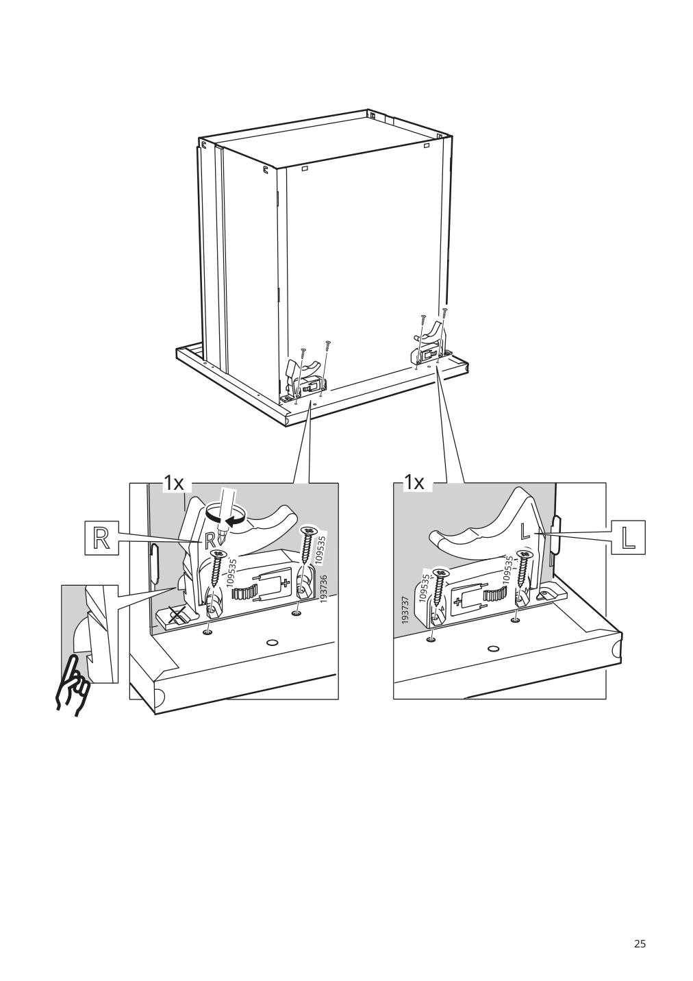 Assembly instructions for IKEA Idasen high cabinet with drawer and doors dark green | Page 25 - IKEA IDÅSEN high cabinet with drawer and doors 104.964.01