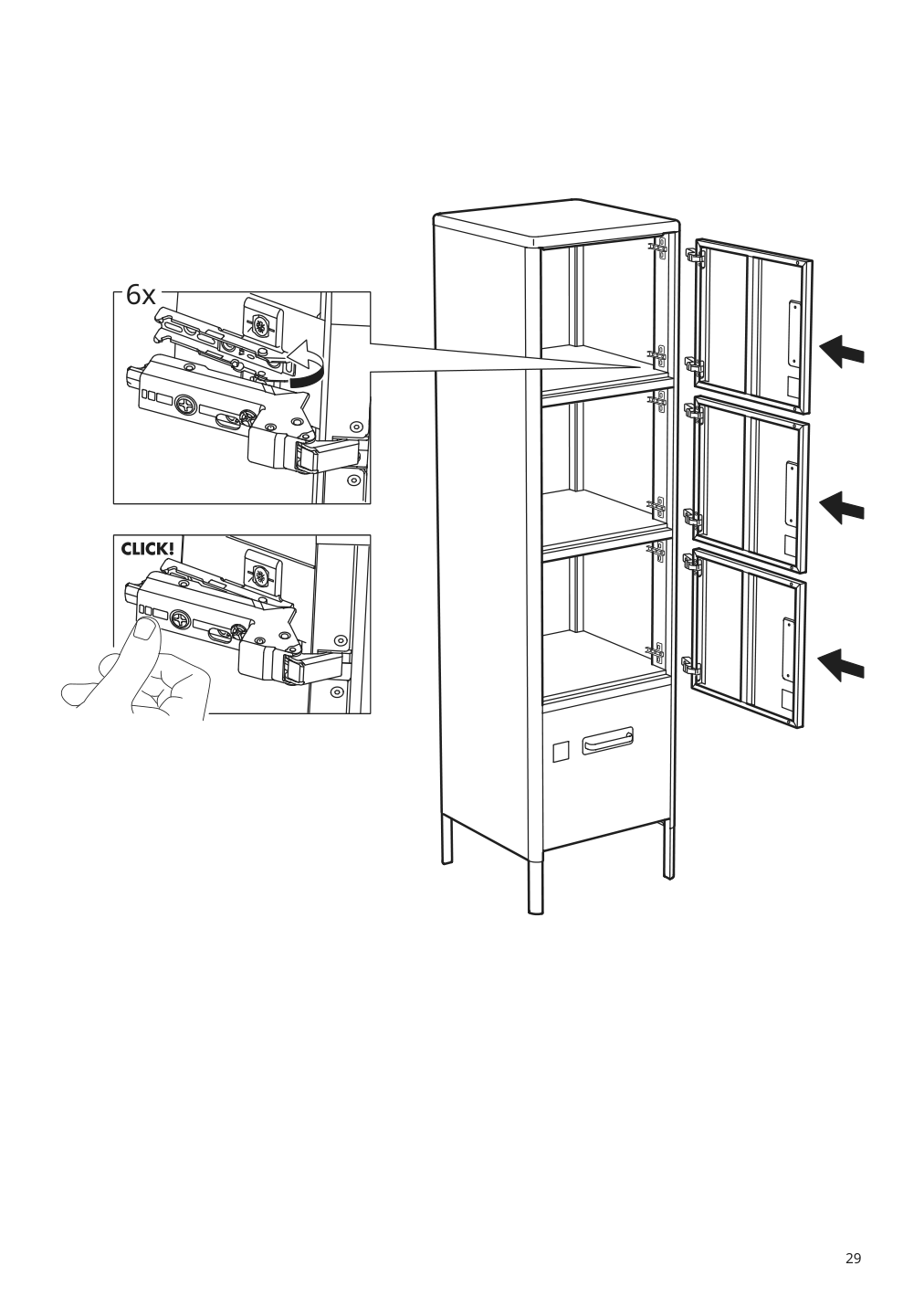 Assembly instructions for IKEA Idasen high cabinet with drawer and doors dark gray | Page 29 - IKEA IDÅSEN high cabinet with drawer and doors 004.963.88