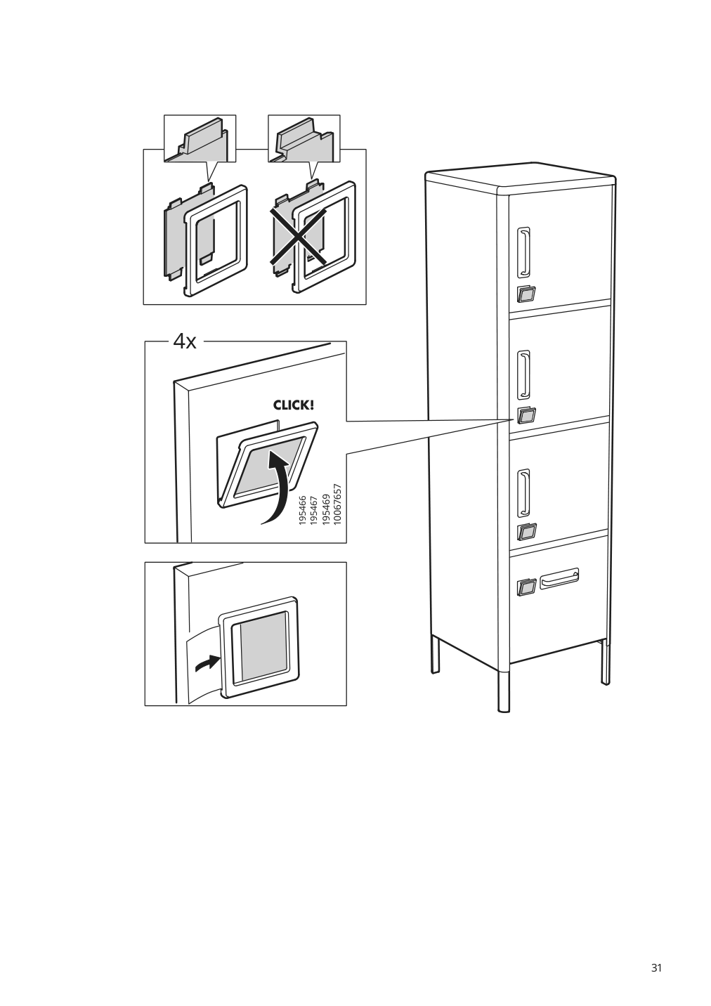 Assembly instructions for IKEA Idasen high cabinet with drawer and doors dark gray | Page 31 - IKEA IDÅSEN high cabinet with drawer and doors 004.963.88