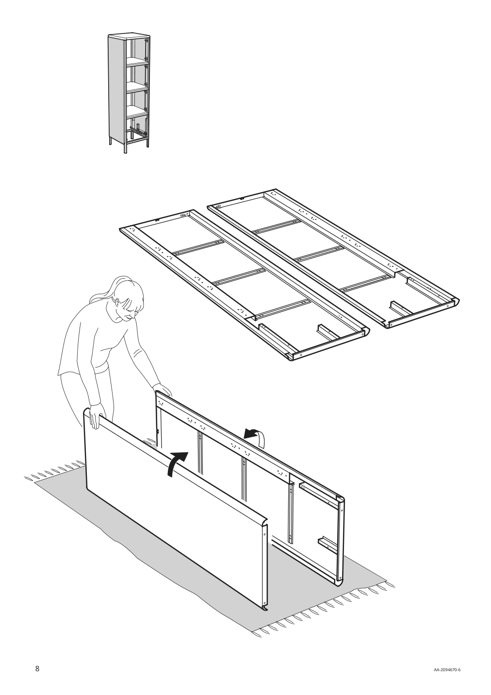 Assembly instructions for IKEA Idasen high cabinet with drawer and doors dark gray | Page 8 - IKEA IDÅSEN high cabinet with drawer and doors 004.963.88