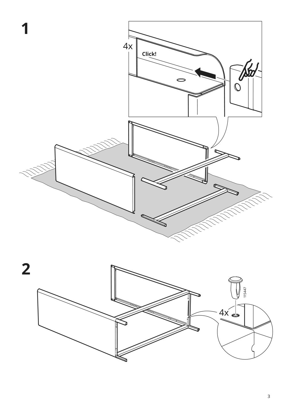 Assembly instructions for IKEA Idasen shelf unit dark gray | Page 3 - IKEA IDÅSEN shelf unit 404.963.91