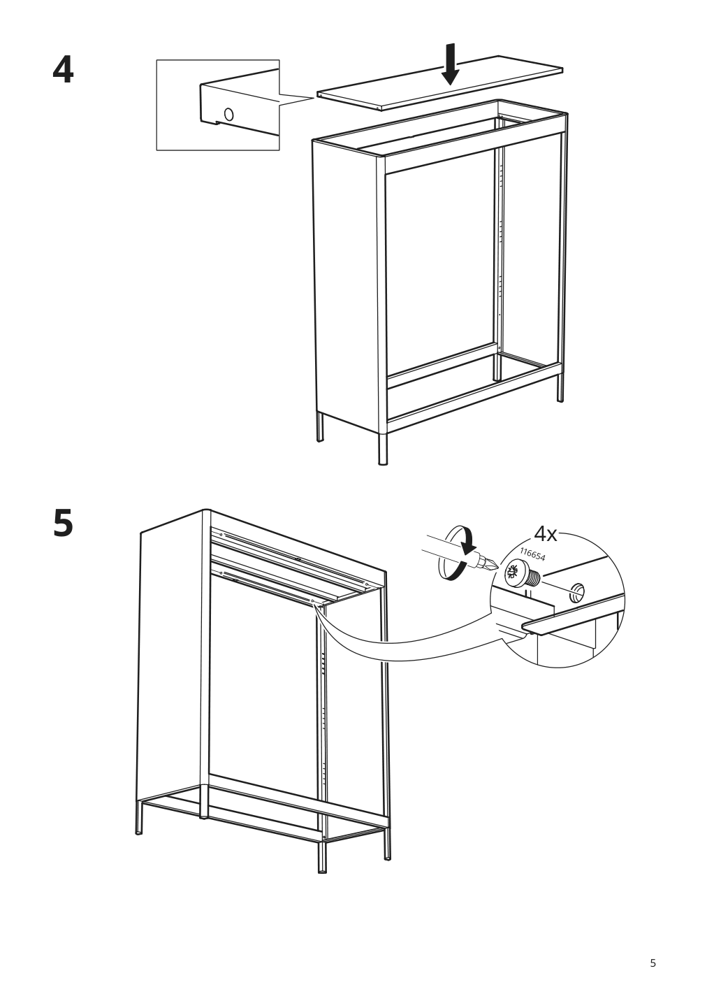 Assembly instructions for IKEA Idasen shelf unit dark gray | Page 5 - IKEA IDÅSEN shelf unit 404.963.91