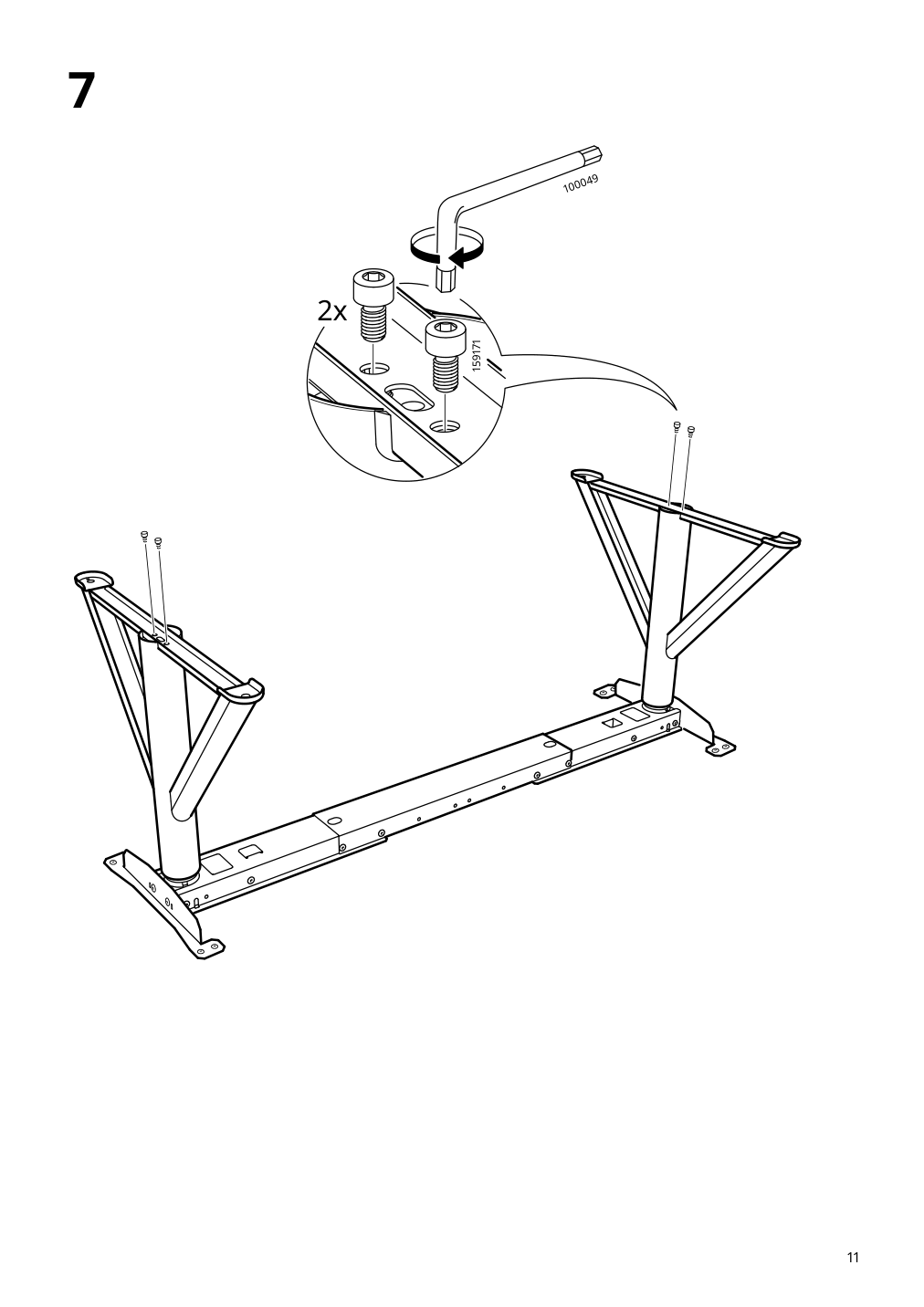 Assembly instructions for IKEA Idasen sit stand underframe for table top dark gray | Page 11 - IKEA IDÅSEN sit/stand underframe for table top 003.207.23