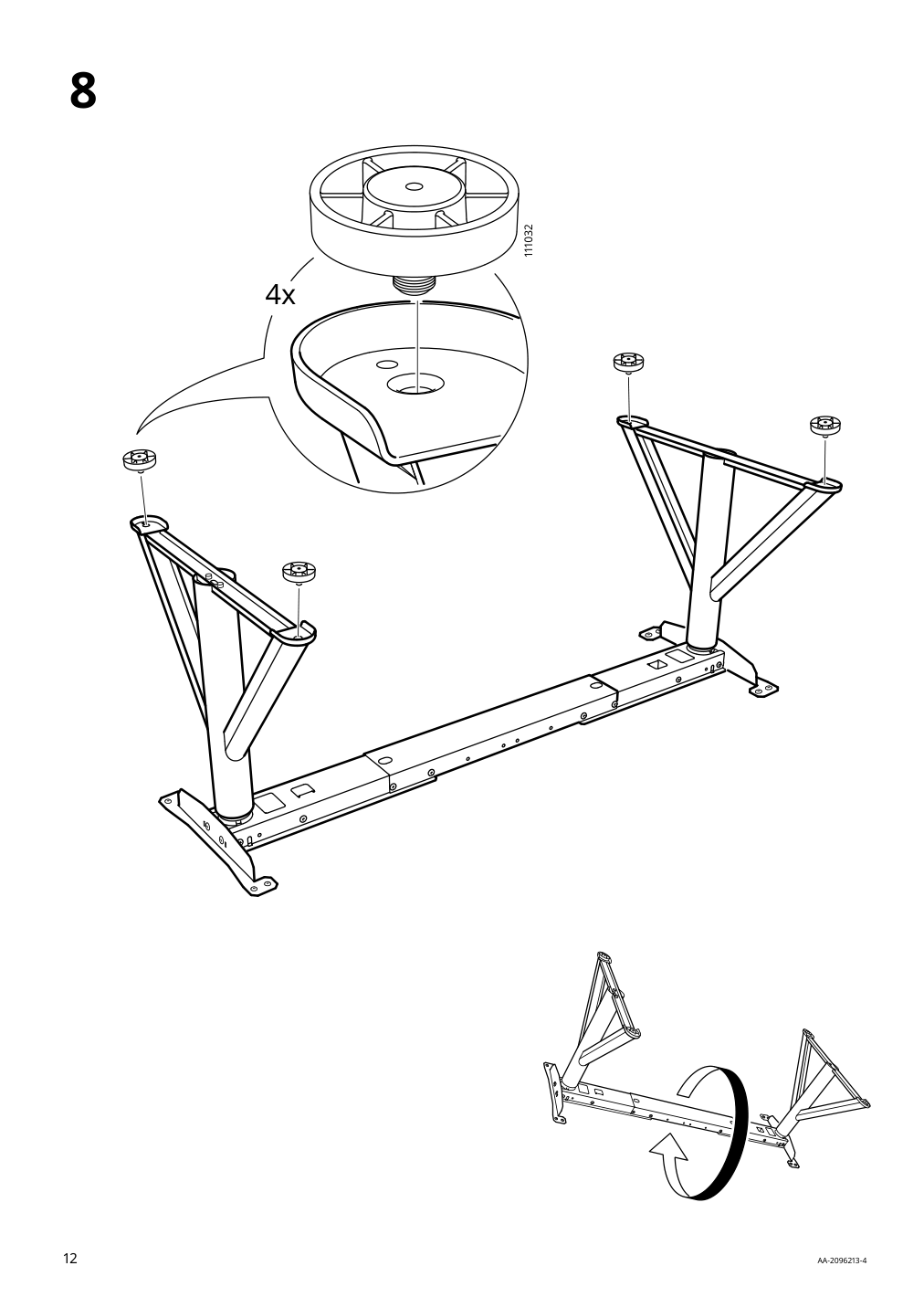 Assembly instructions for IKEA Idasen sit stand underframe for table top dark gray | Page 12 - IKEA IDÅSEN desk sit/stand 492.809.90