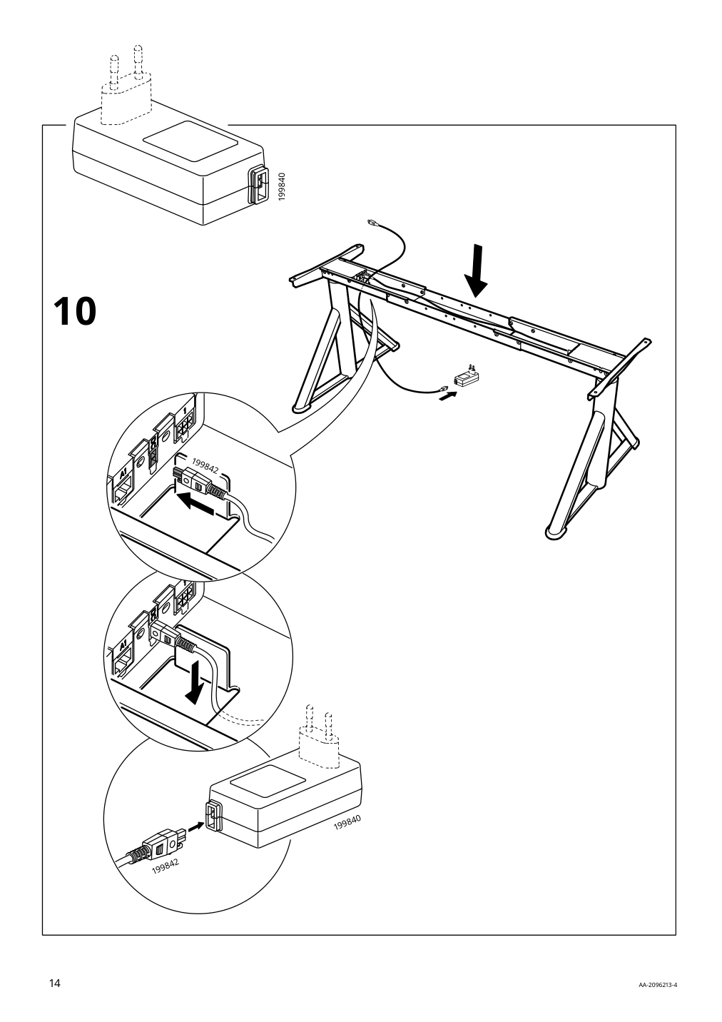 Assembly instructions for IKEA Idasen sit stand underframe for table top dark gray | Page 14 - IKEA IDÅSEN sit/stand underframe for table top 003.207.23