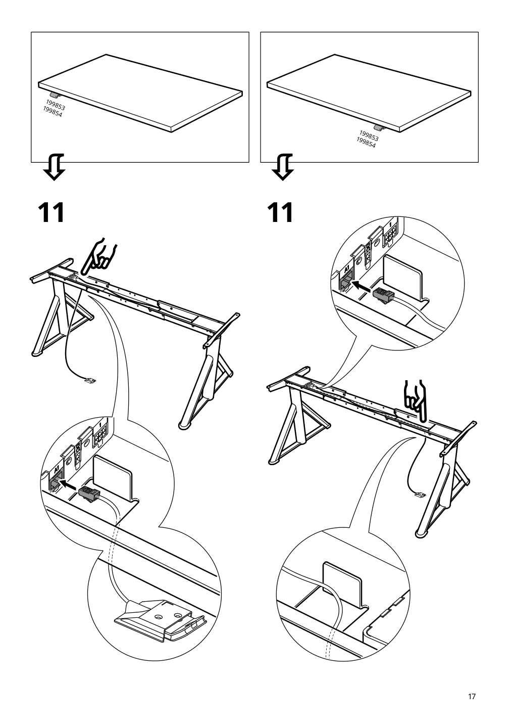 Assembly instructions for IKEA Idasen sit stand underframe for table top dark gray | Page 17 - IKEA IDÅSEN sit/stand underframe for table top 003.207.23