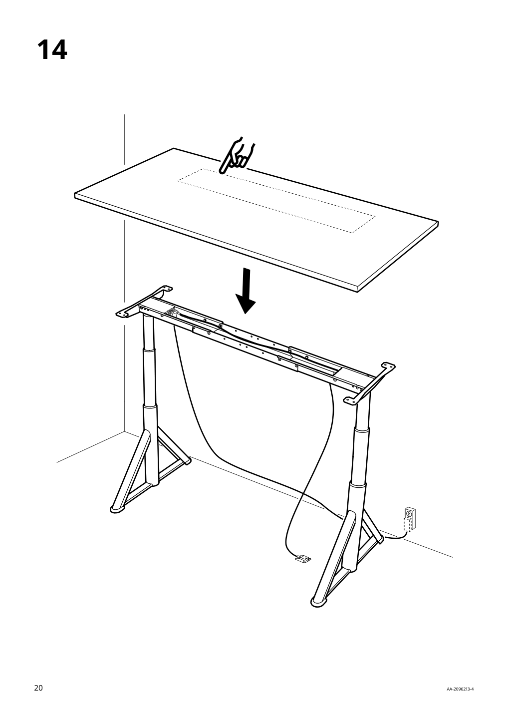 Assembly instructions for IKEA Idasen sit stand underframe for table top dark gray | Page 20 - IKEA IDÅSEN sit/stand underframe for table top 003.207.23