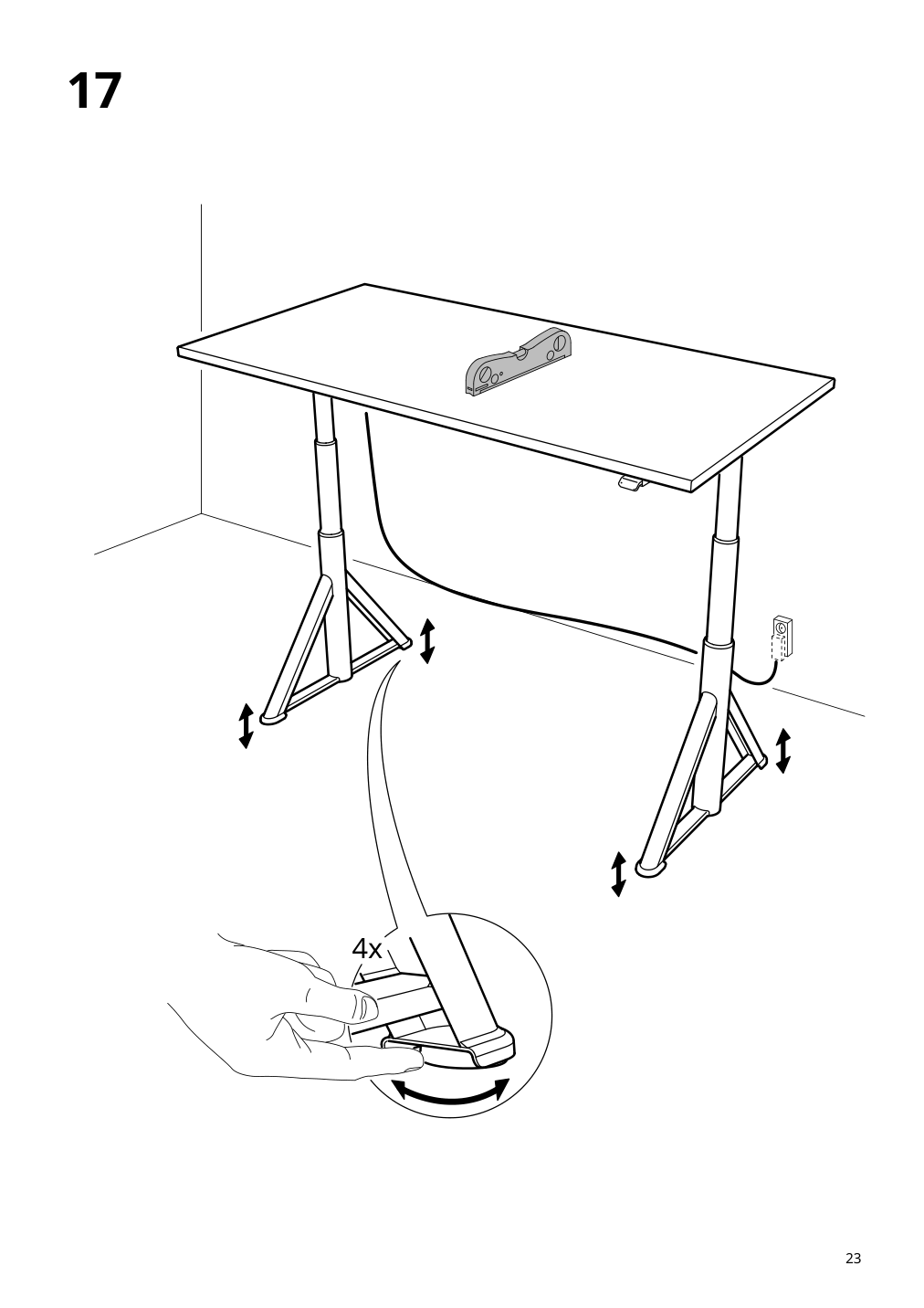 Assembly instructions for IKEA Idasen sit stand underframe for table top dark gray | Page 23 - IKEA IDÅSEN sit/stand underframe for table top 003.207.23