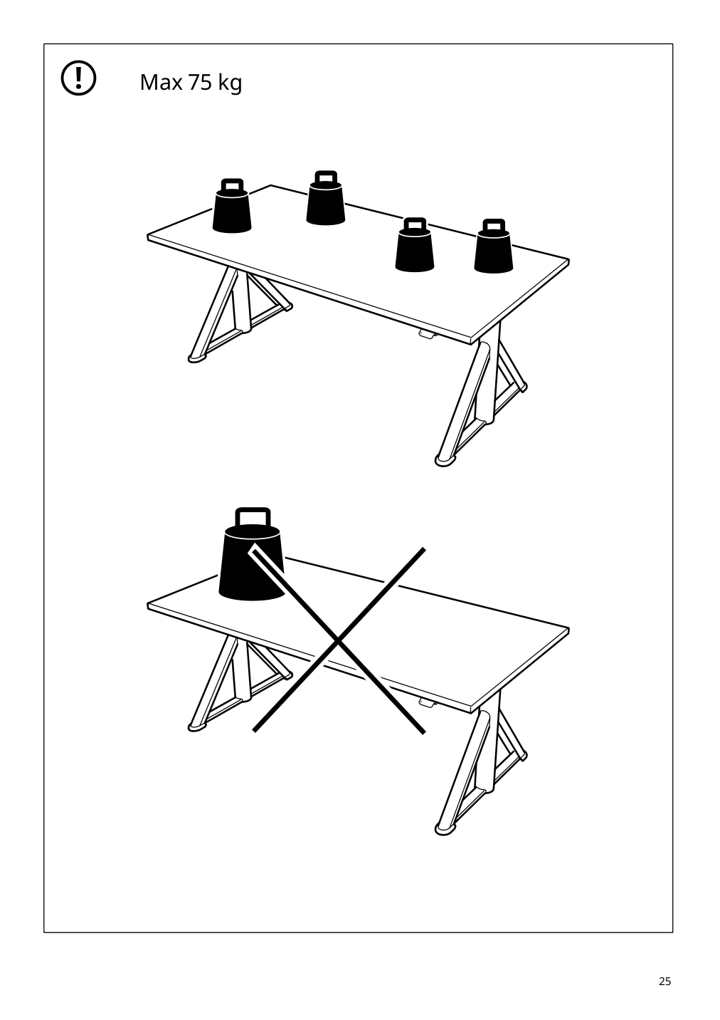 Assembly instructions for IKEA Idasen sit stand underframe for table top dark gray | Page 25 - IKEA IDÅSEN sit/stand underframe for table top 003.207.23