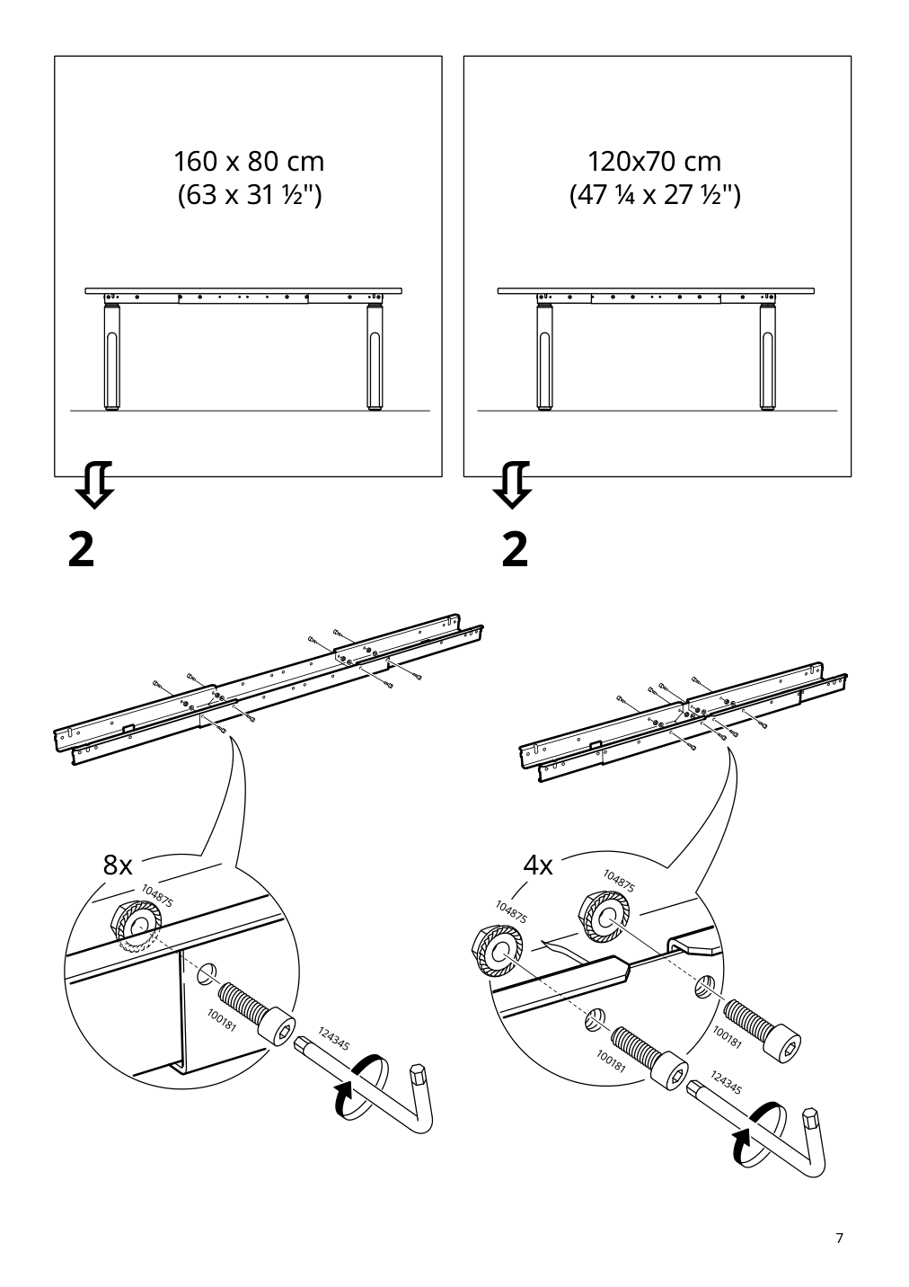 Assembly instructions for IKEA Idasen sit stand underframe for table top dark gray | Page 7 - IKEA IDÅSEN desk sit/stand 492.809.90