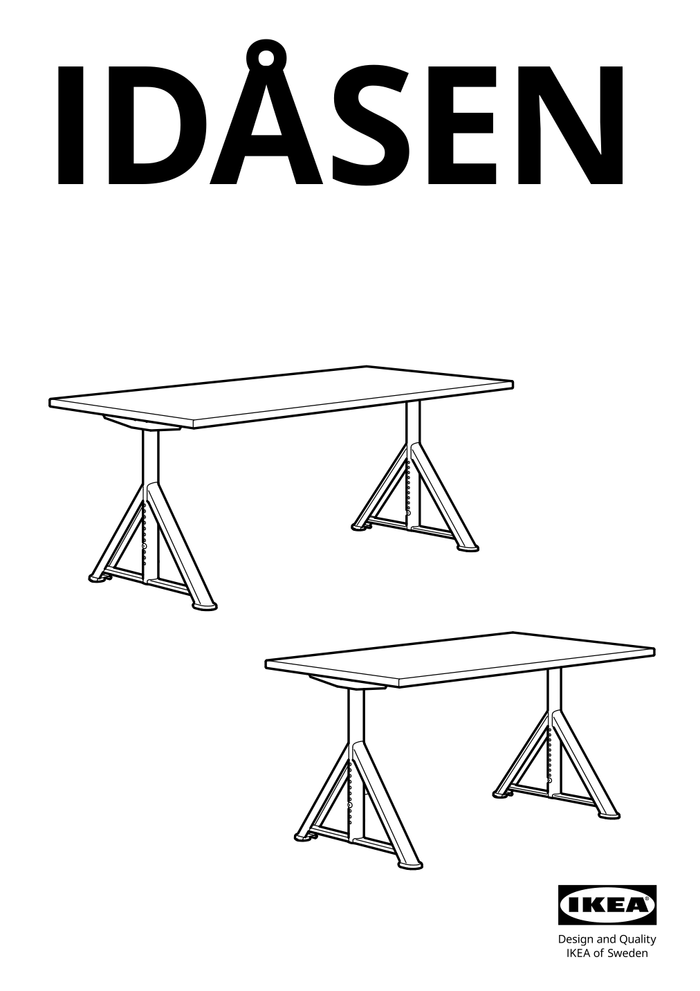 Assembly instructions for IKEA Idasen underframe for table top dark gray | Page 1 - IKEA IDÅSEN desk 992.810.39