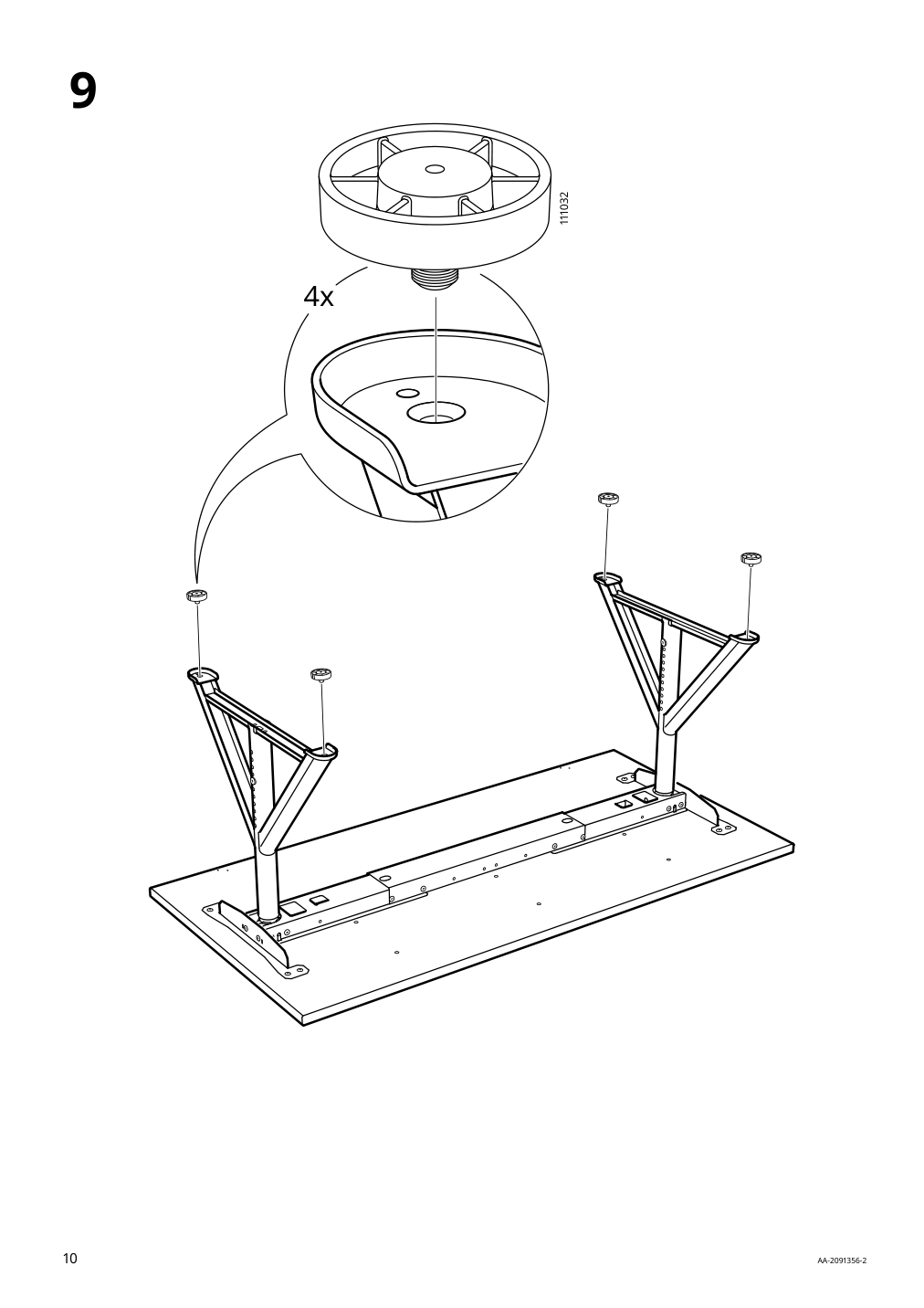 Assembly instructions for IKEA Idasen underframe for table top dark gray | Page 10 - IKEA IDÅSEN desk 992.810.39