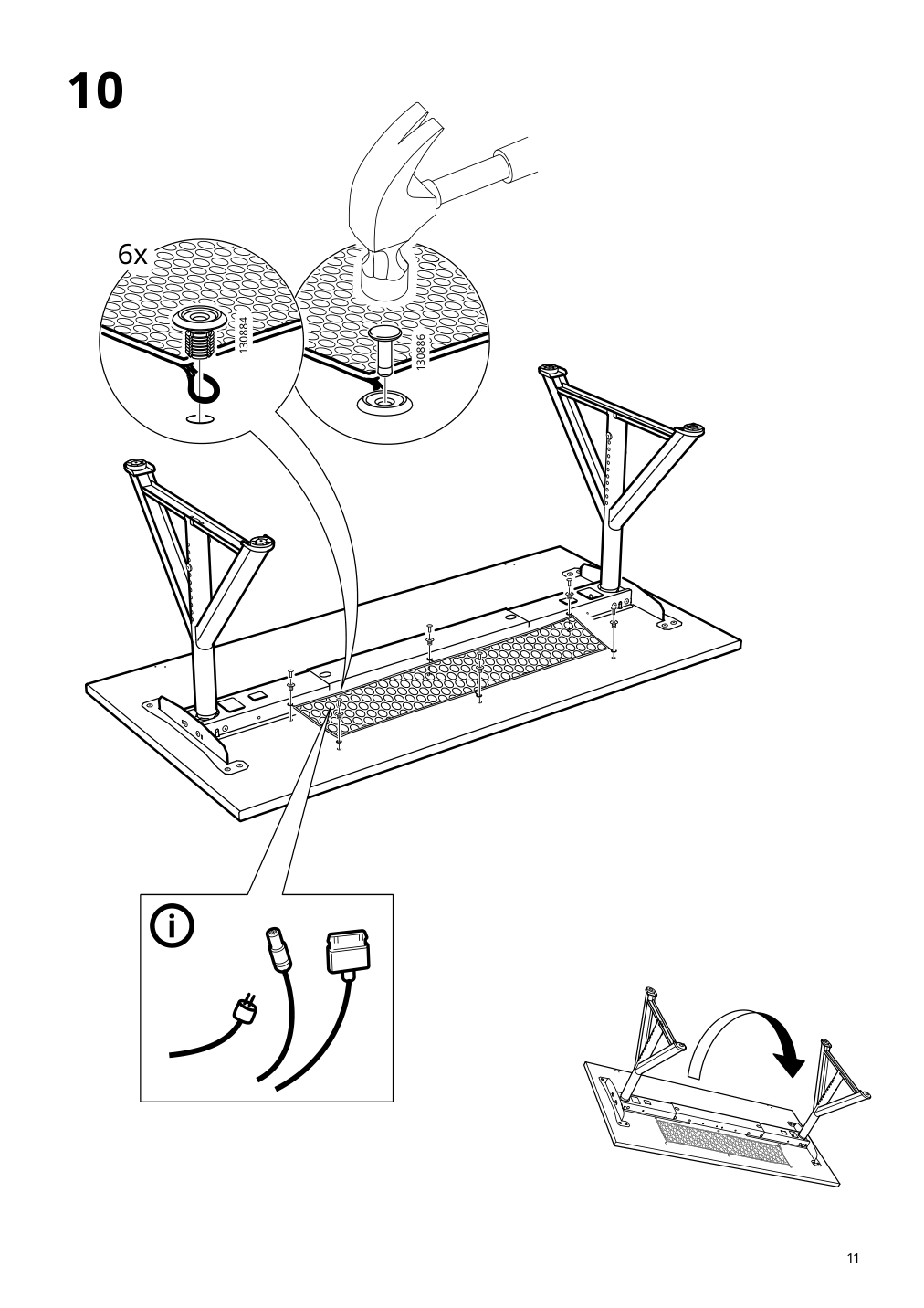 Assembly instructions for IKEA Idasen underframe for table top dark gray | Page 11 - IKEA IDÅSEN desk 192.810.24