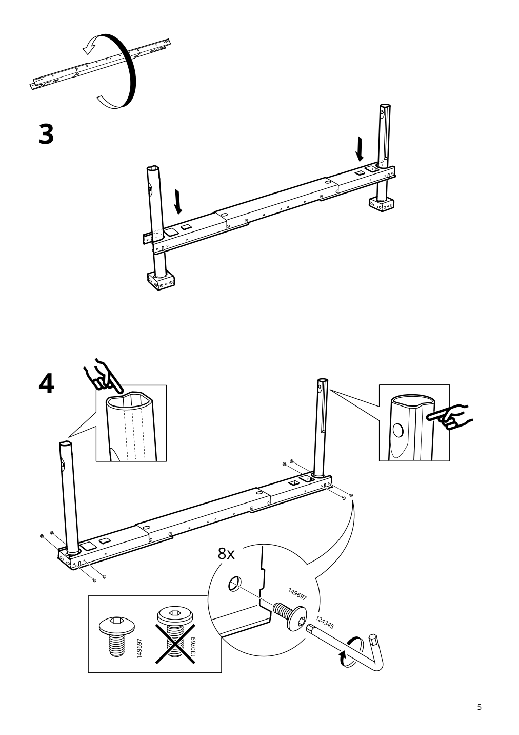 Assembly instructions for IKEA Idasen underframe for table top dark gray | Page 5 - IKEA IDÅSEN desk 992.810.39