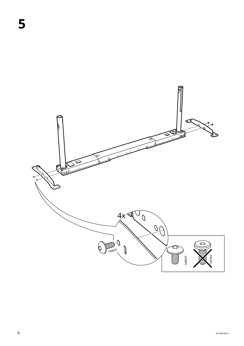 Assembly instructions for IKEA Idasen underframe for table top dark gray | Page 6 - IKEA IDÅSEN desk 192.810.24