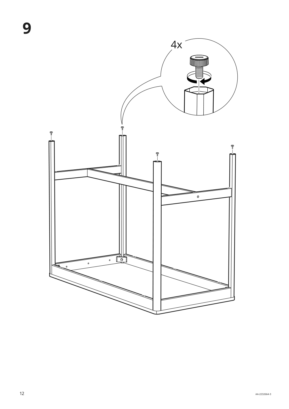 Assembly instructions for IKEA Idasen underframe for table top dark gray | Page 12 - IKEA IDÅSEN underframe for table top 904.838.19