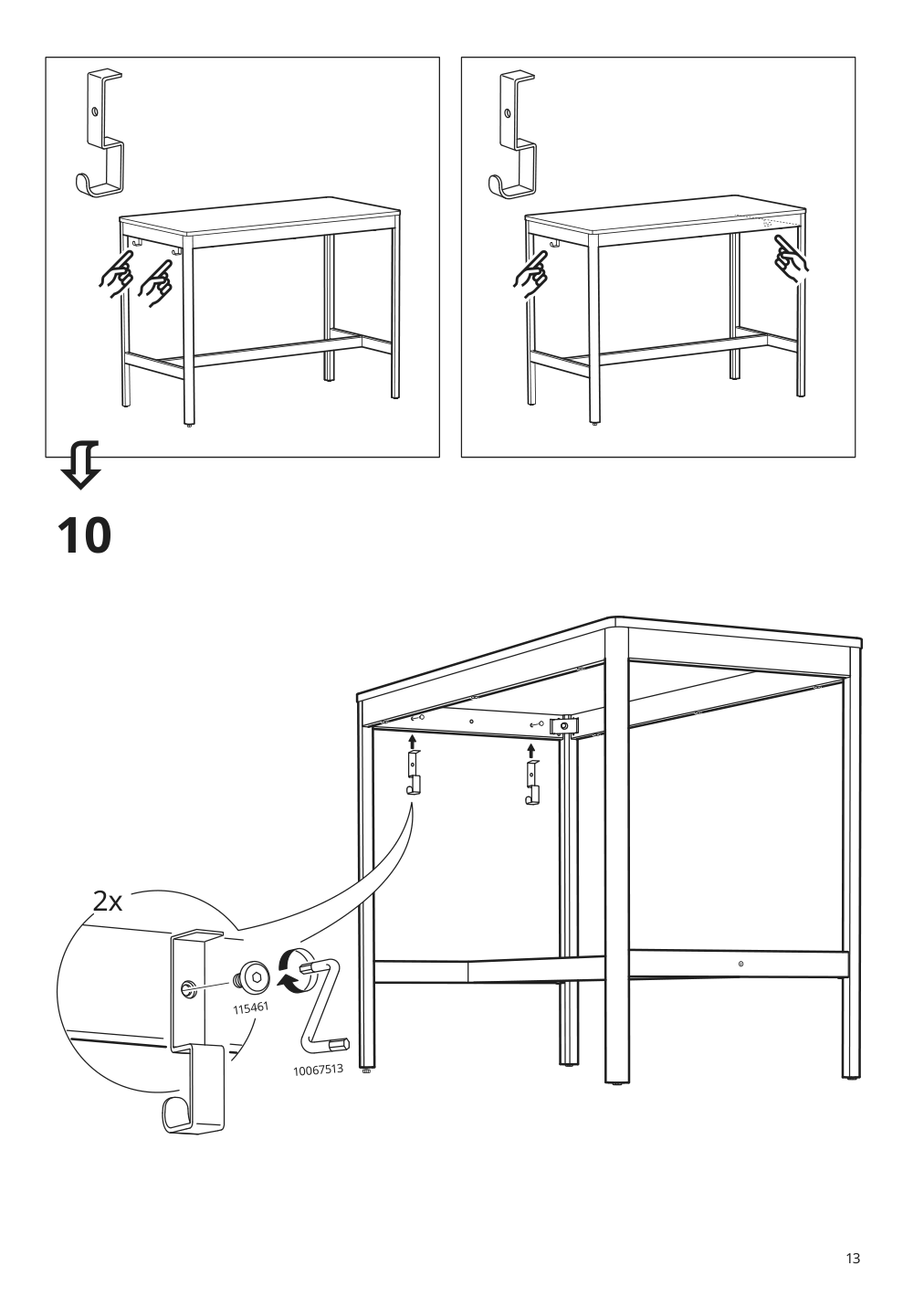 Assembly instructions for IKEA Idasen underframe for table top dark gray | Page 13 - IKEA IDÅSEN underframe for table top 904.838.19