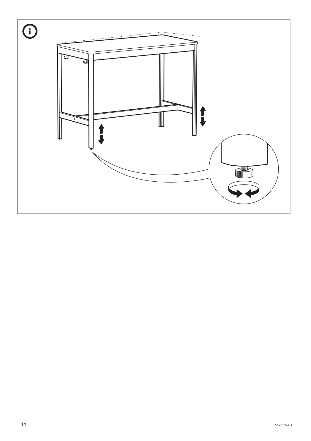 Assembly instructions for IKEA Idasen underframe for table top dark gray | Page 14 - IKEA IDÅSEN underframe for table top 904.838.19