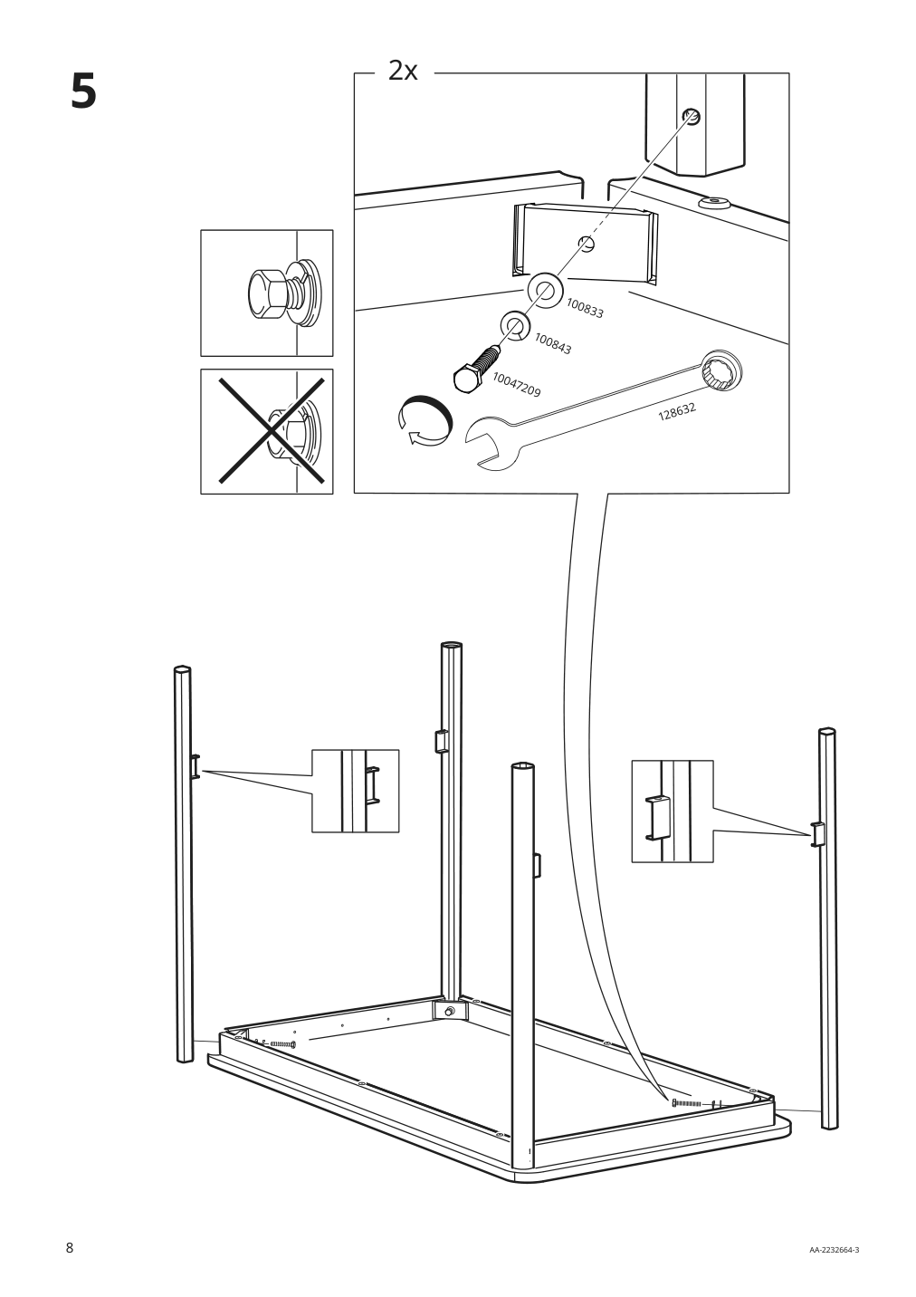 Assembly instructions for IKEA Idasen underframe for table top dark gray | Page 8 - IKEA IDÅSEN underframe for table top 904.838.19