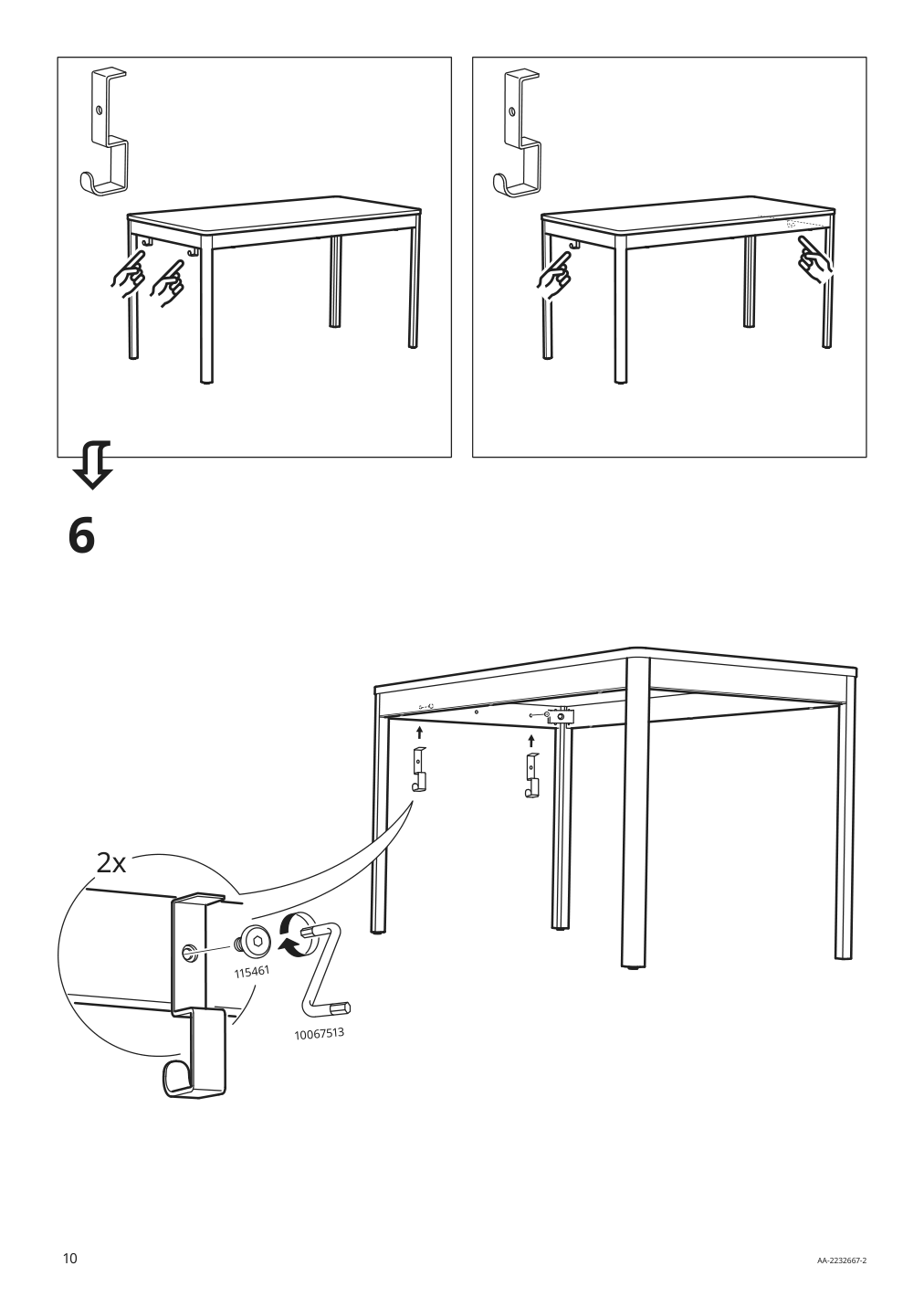 Assembly instructions for IKEA Idasen underframe for table top dark gray | Page 10 - IKEA IDÅSEN underframe for table top 304.838.22