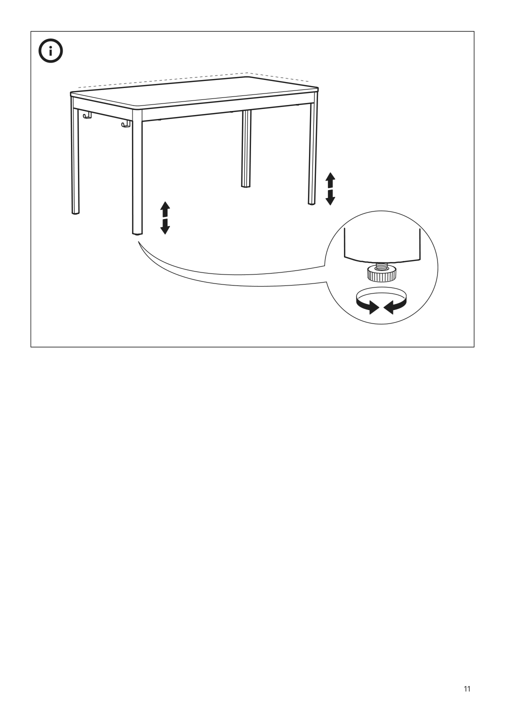 Assembly instructions for IKEA Idasen underframe for table top dark gray | Page 11 - IKEA IDÅSEN underframe for table top 304.838.22