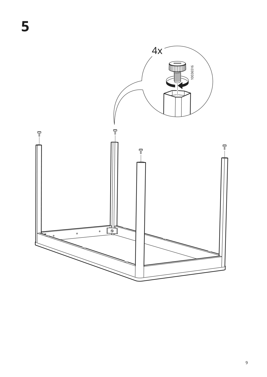 Assembly instructions for IKEA Idasen underframe for table top dark gray | Page 9 - IKEA IDÅSEN underframe for table top 304.838.22