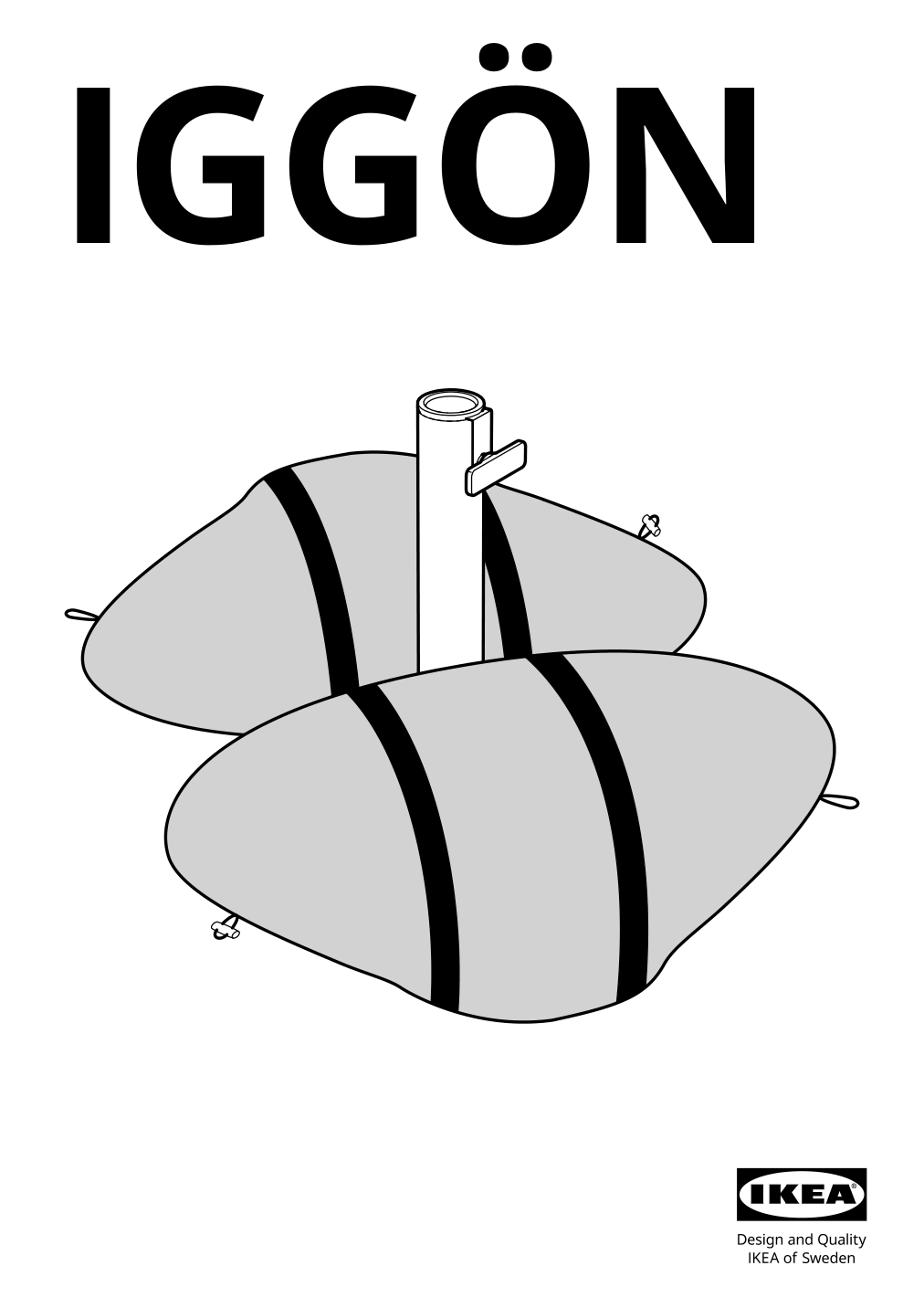 Assembly instructions for IKEA Iggoen umbrella base with sandbags dark gray | Page 1 - IKEA HÖGÖN / IGGÖN umbrella with base 295.762.09