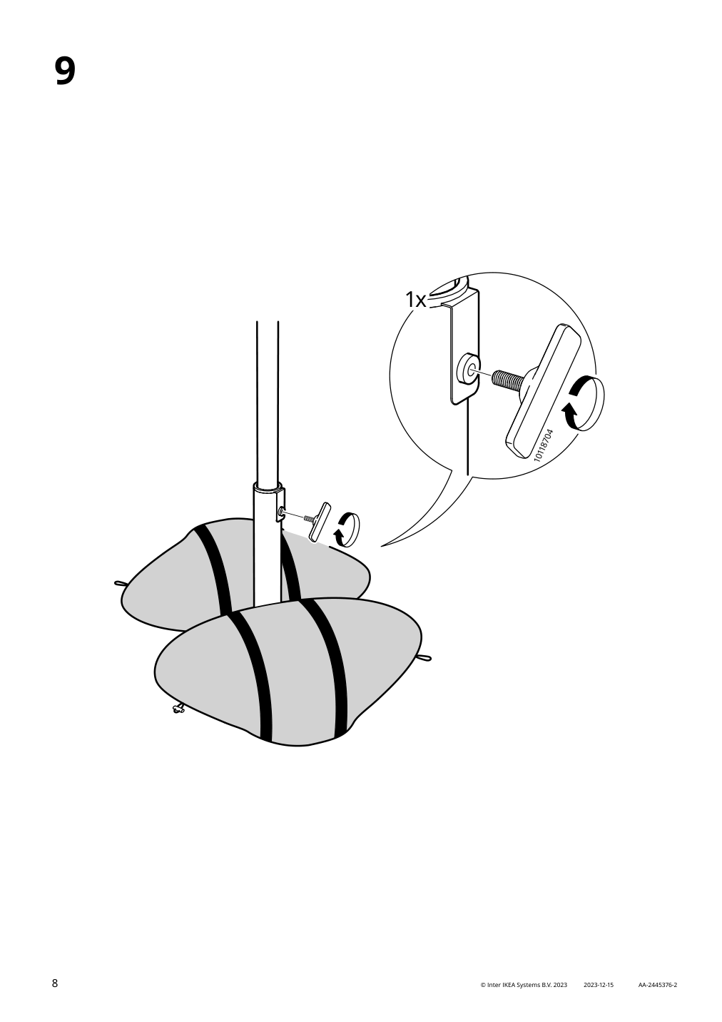 Assembly instructions for IKEA Iggoen umbrella base with sandbags dark gray | Page 8 - IKEA HÖGÖN / IGGÖN umbrella with base 295.762.09