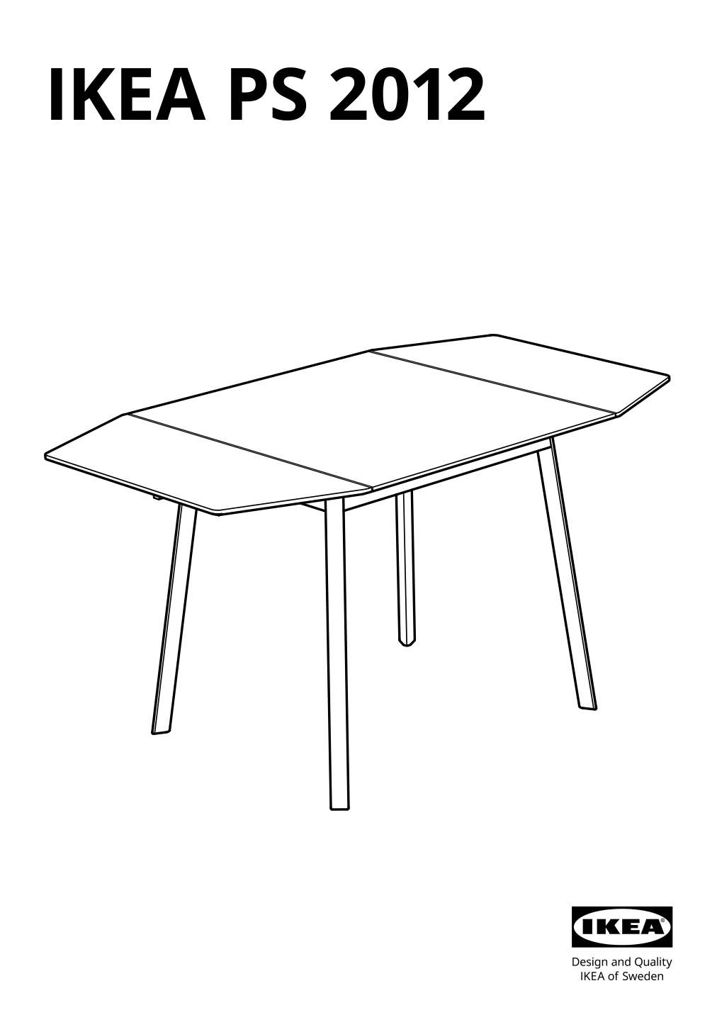 Assembly instructions for IKEA Ikea ps 2012 drop leaf table bamboo white | Page 1 - IKEA IKEA PS 2012 drop-leaf table 202.068.06