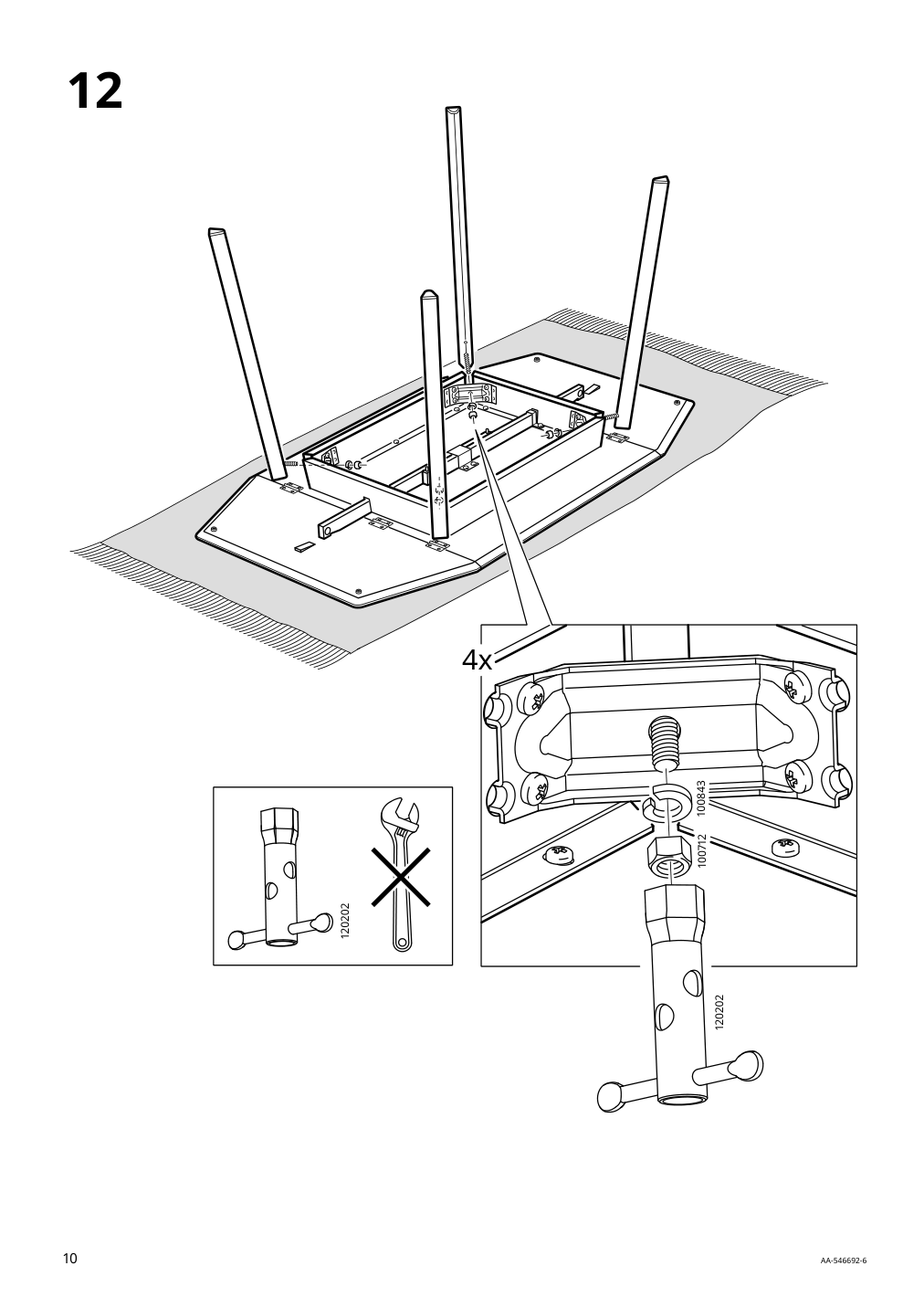 Assembly instructions for IKEA Ikea ps 2012 drop leaf table bamboo white | Page 10 - IKEA IKEA PS 2012 drop-leaf table 202.068.06