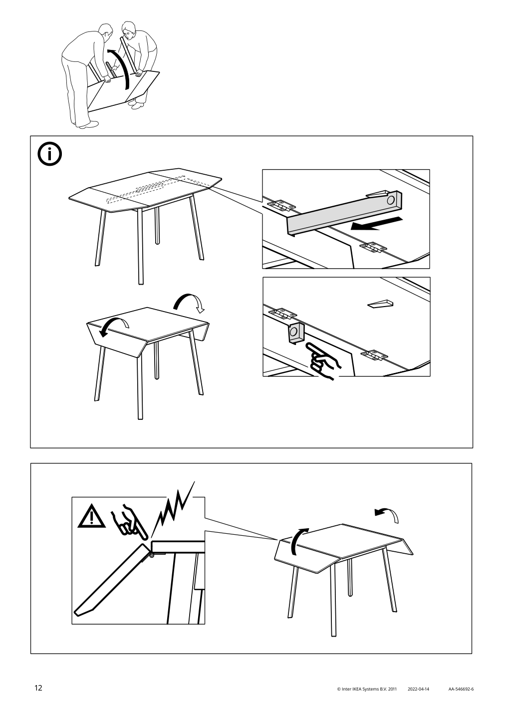 Assembly instructions for IKEA Ikea ps 2012 drop leaf table bamboo white | Page 12 - IKEA IKEA PS 2012 drop-leaf table 202.068.06