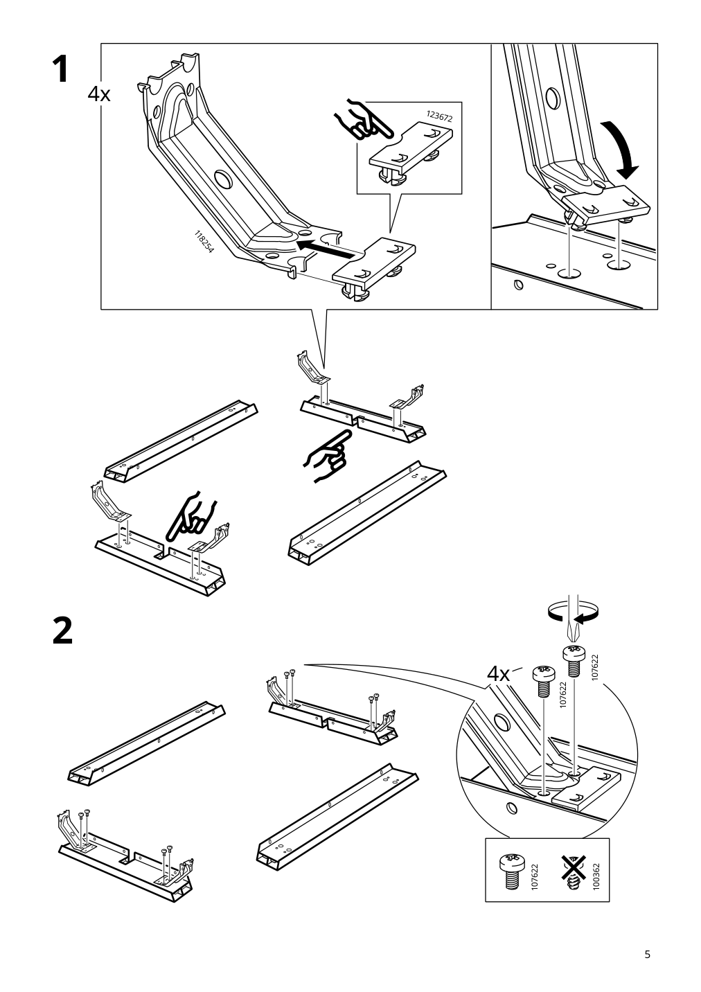 Assembly instructions for IKEA Ikea ps 2012 drop leaf table bamboo white | Page 5 - IKEA IKEA PS 2012 drop-leaf table 202.068.06