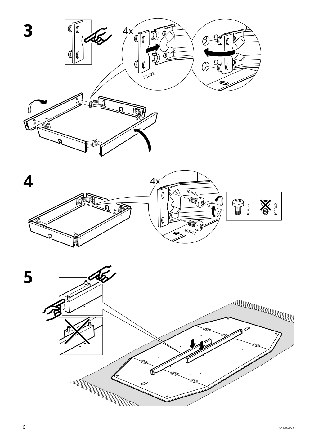 Assembly instructions for IKEA Ikea ps 2012 drop leaf table bamboo white | Page 6 - IKEA IKEA PS 2012 drop-leaf table 202.068.06