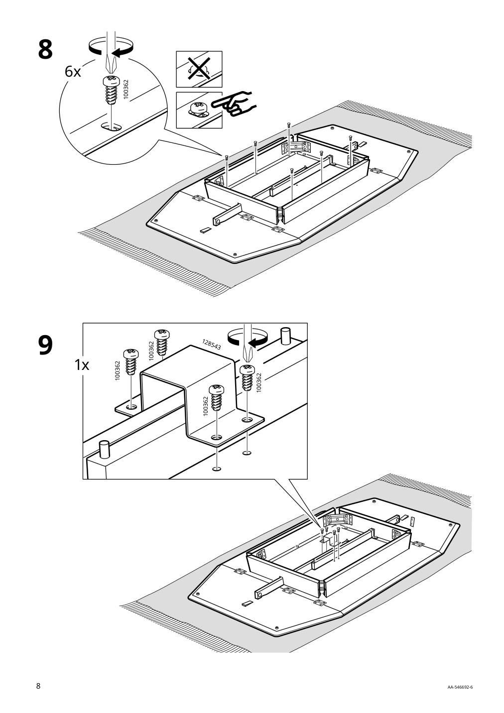 Assembly instructions for IKEA Ikea ps 2012 drop leaf table bamboo white | Page 8 - IKEA IKEA PS 2012 drop-leaf table 202.068.06