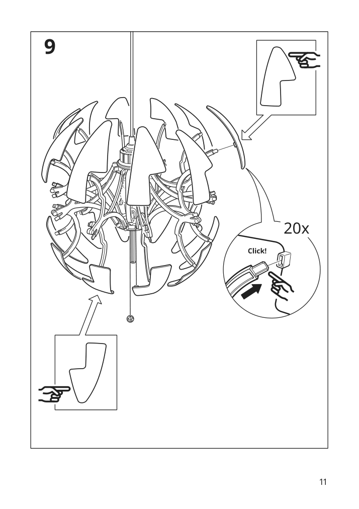 Assembly instructions for IKEA Ikea ps 2014 pendant lamp white silver color | Page 11 - IKEA IKEA PS 2014 pendant lamp 903.114.94