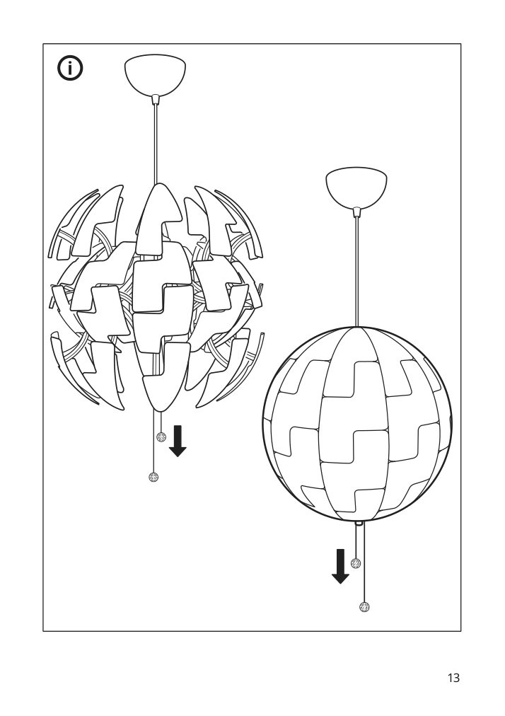 Assembly instructions for IKEA Ikea ps 2014 pendant lamp white silver color | Page 13 - IKEA IKEA PS 2014 pendant lamp 903.114.94