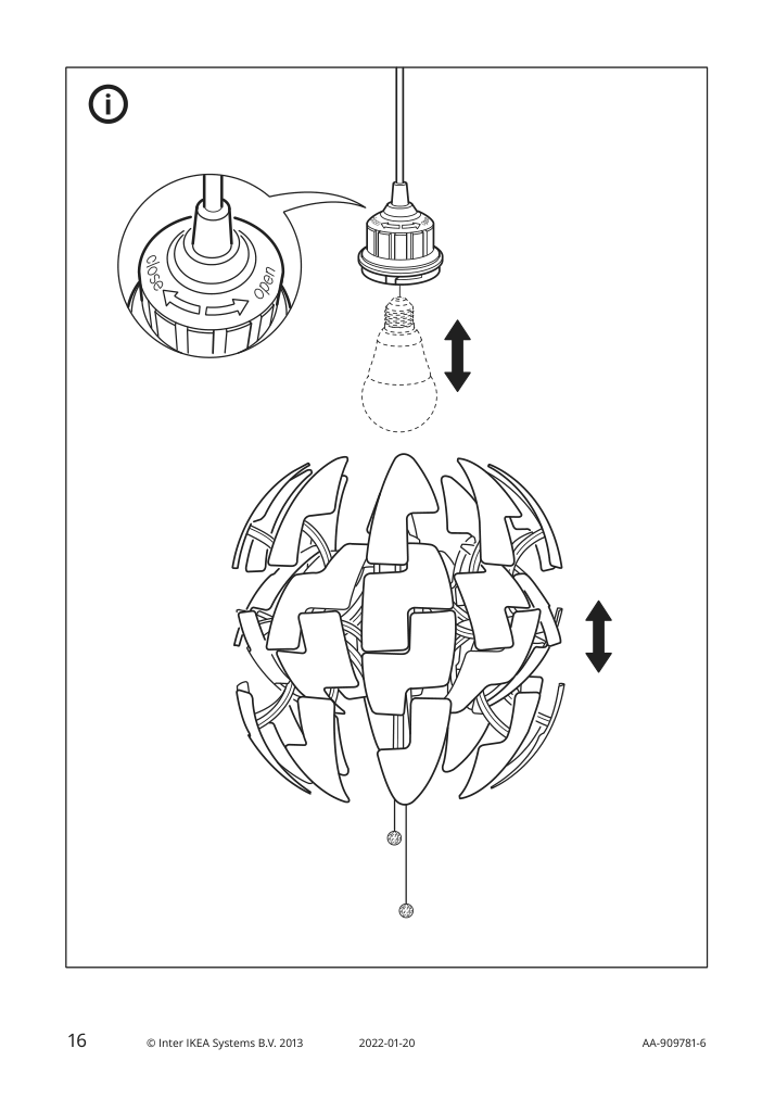 Assembly instructions for IKEA Ikea ps 2014 pendant lamp white silver color | Page 16 - IKEA IKEA PS 2014 pendant lamp 903.114.94