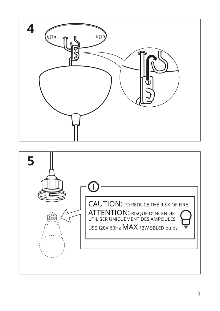 Assembly instructions for IKEA Ikea ps 2014 pendant lamp white silver color | Page 7 - IKEA IKEA PS 2014 pendant lamp 903.114.94