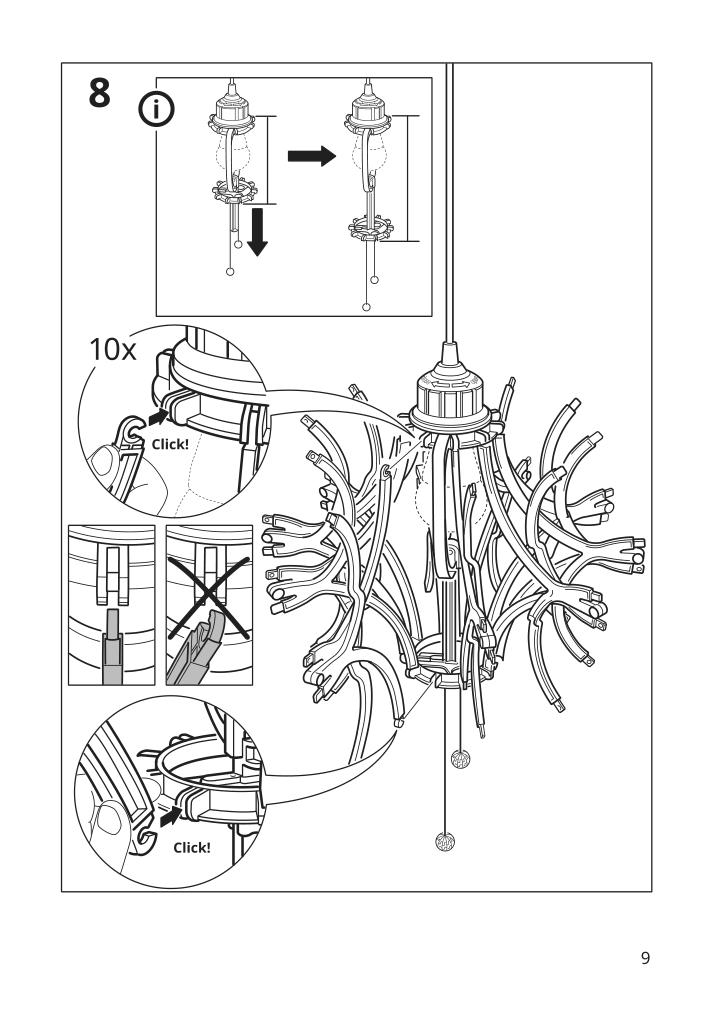 Assembly instructions for IKEA Ikea ps 2014 pendant lamp white silver color | Page 9 - IKEA IKEA PS 2014 pendant lamp 903.114.94