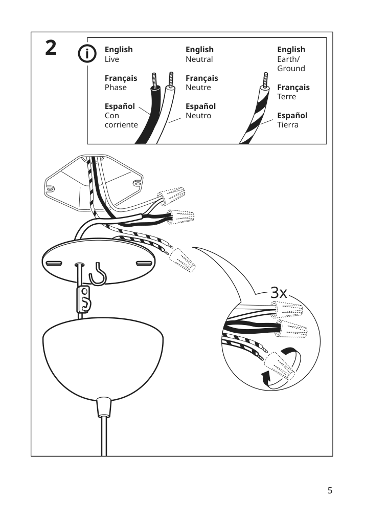 Assembly instructions for IKEA Ikea ps 2014 pendant lamp white turquoise | Page 5 - IKEA IKEA PS 2014 pendant lamp 602.511.23