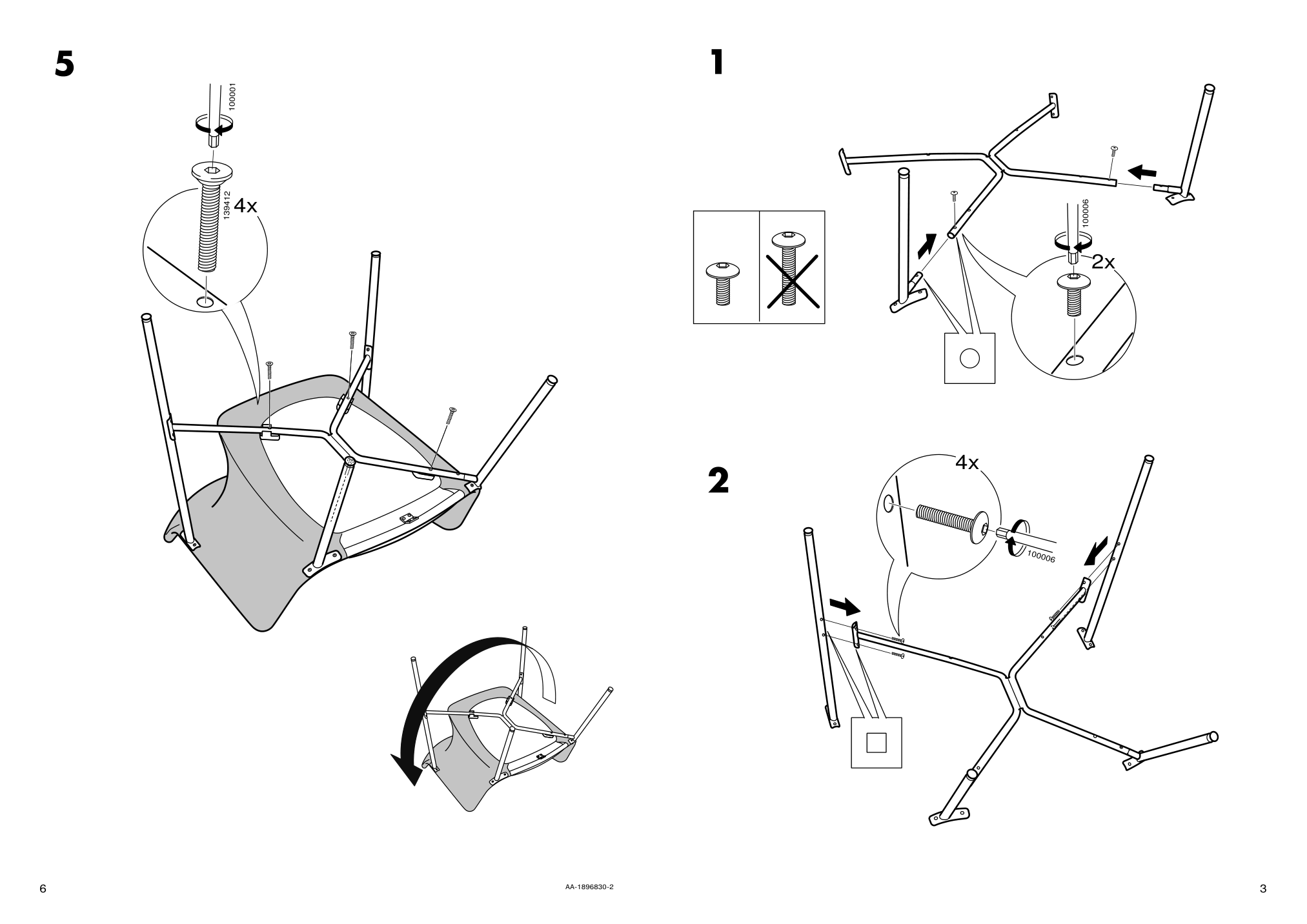 Assembly instructions for IKEA Ikea ps 2017 armchair gray | Page 3 - IKEA IKEA PS 2017 armchair 003.629.49