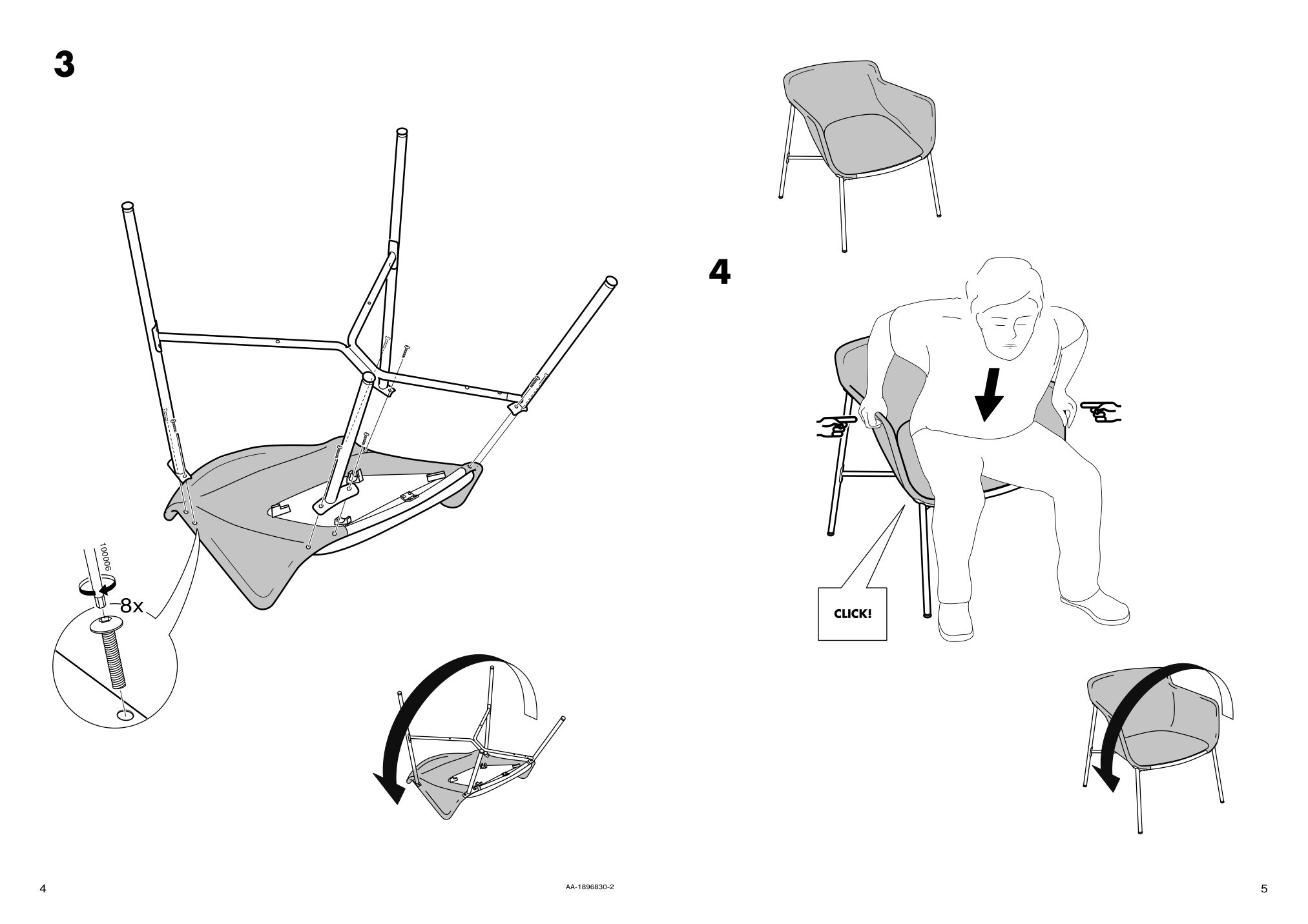 Assembly instructions for IKEA Ikea ps 2017 armchair gray | Page 4 - IKEA IKEA PS 2017 armchair 003.629.49